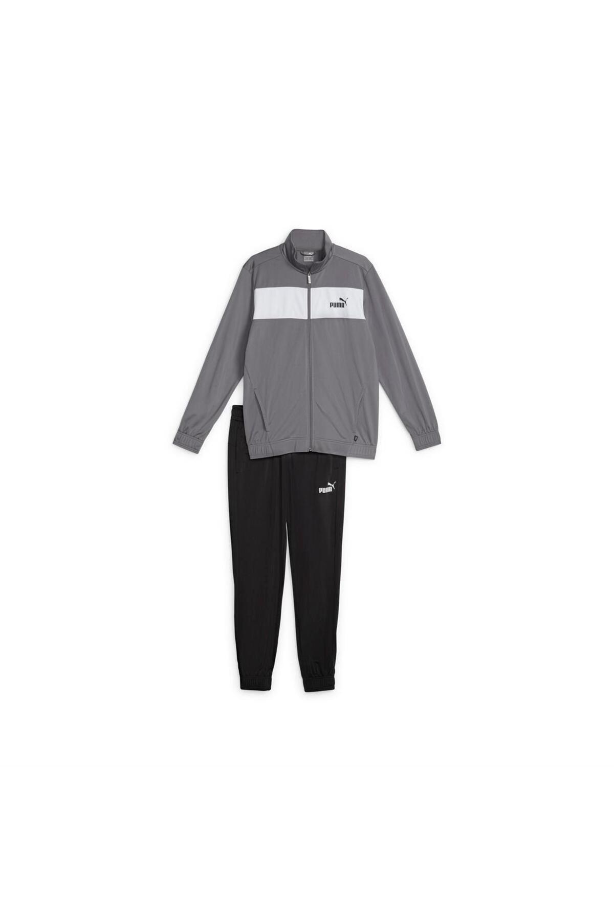 Poly Suit cl Cool Dark Gray-PUMA White Erkek Eşofman Takımı — خاکستری 24K680000116 — تصویر 2 از 7