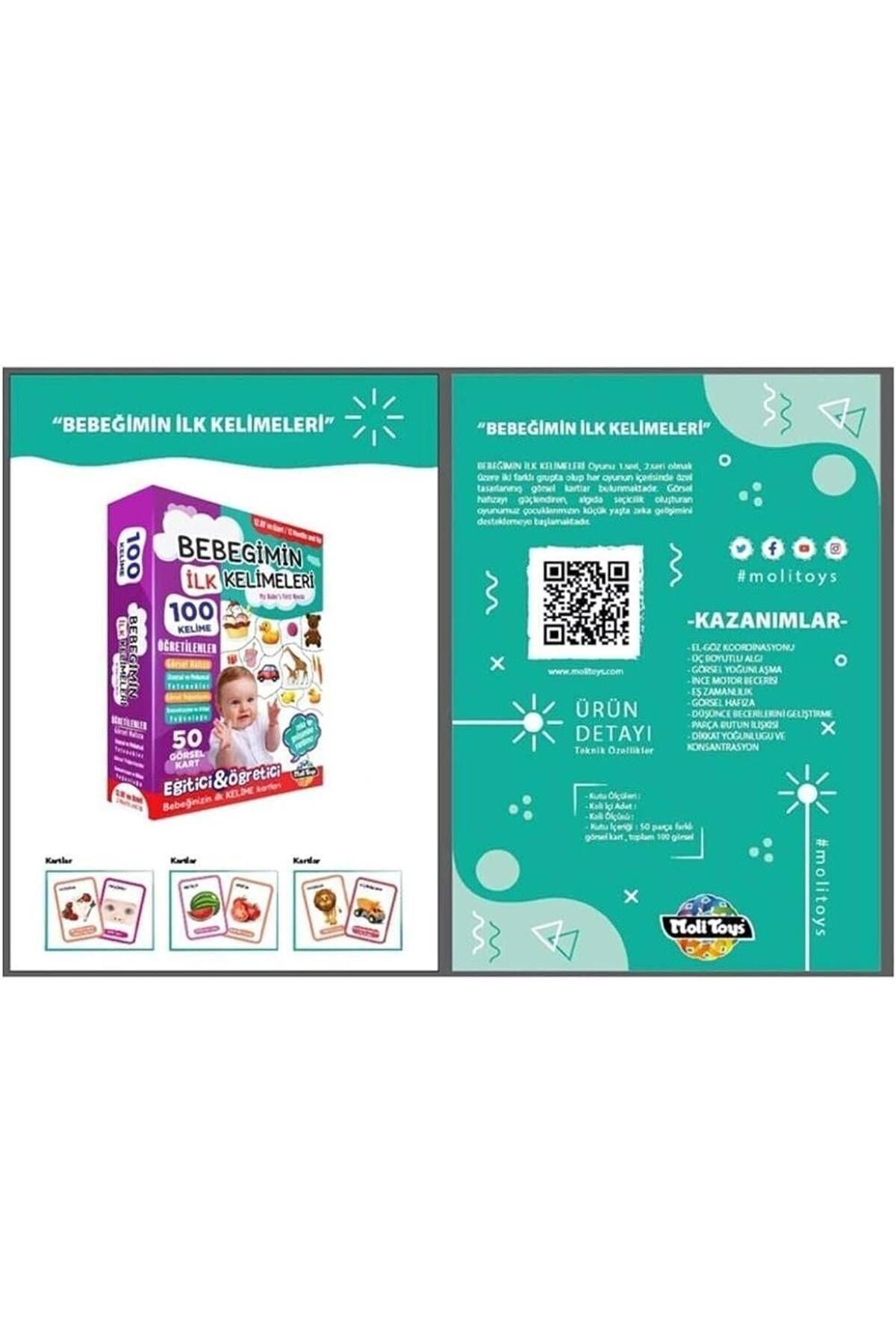 Moli Toys Bebeğimin Ilk Kartları Görsel Gelişim Bebek Gelişim Bebeğim Kartları 100 Kart fotoğrafı 3 (önizleme)
