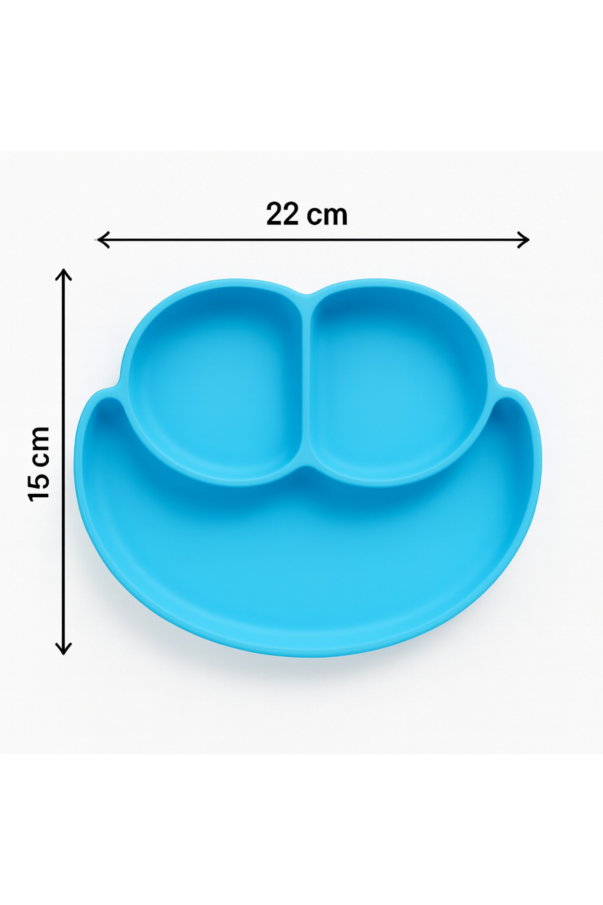 CKM silikon 2li Mavi Silikon Beslenme Set- vakumlu bölmeli tabak diş kaşıyıcı özellikli kaşık fotoğrafı 2 (önizleme)