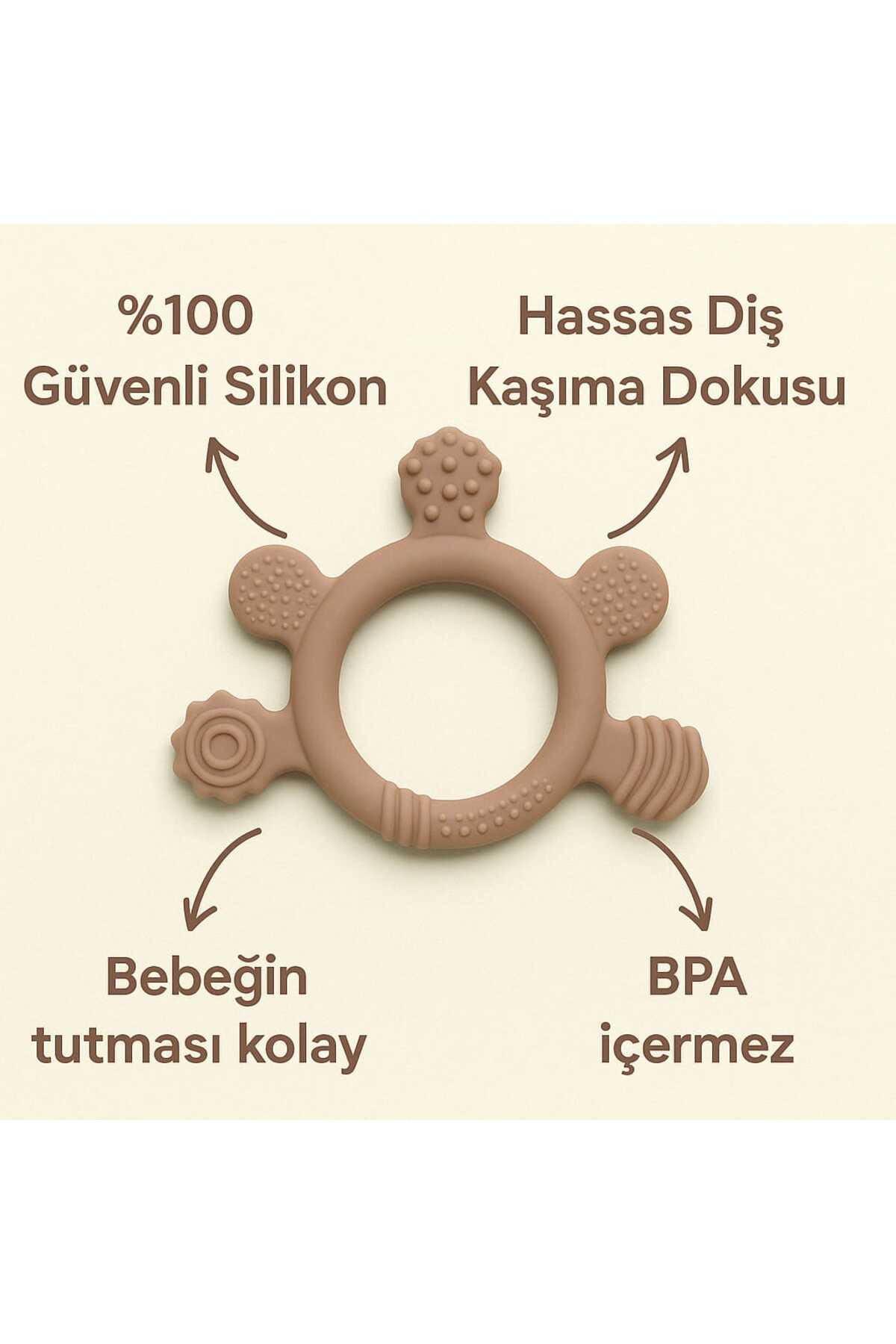 CKM silikon BEBEK DİŞ KAŞIYICI VE KAŞIK SETİ BEJ fotoğrafı 2 (önizleme)