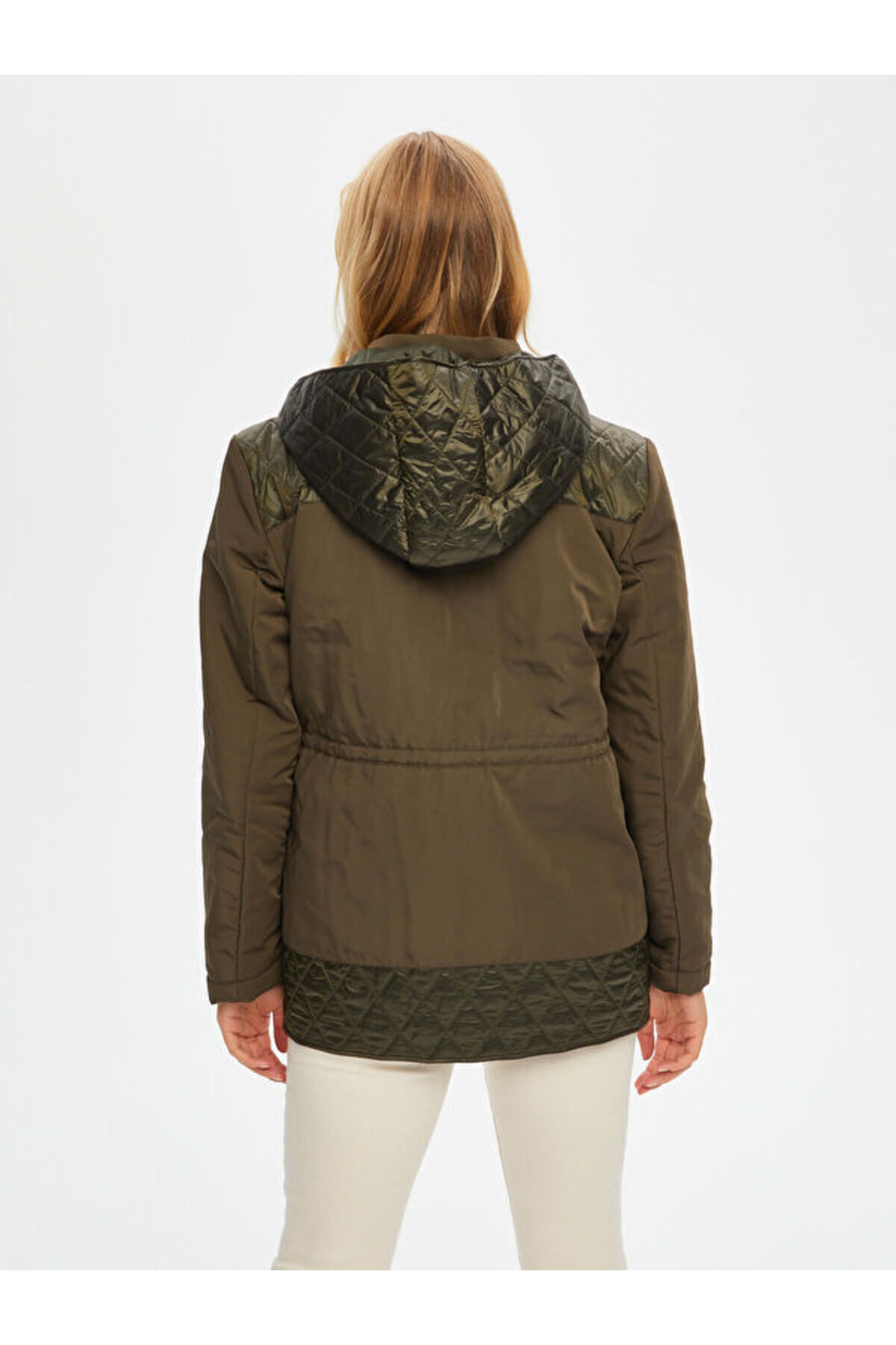 Faik Sönmez  Beli Tünelli Kapüşonlu Kapitone Kaban 69423 - Görsel 7