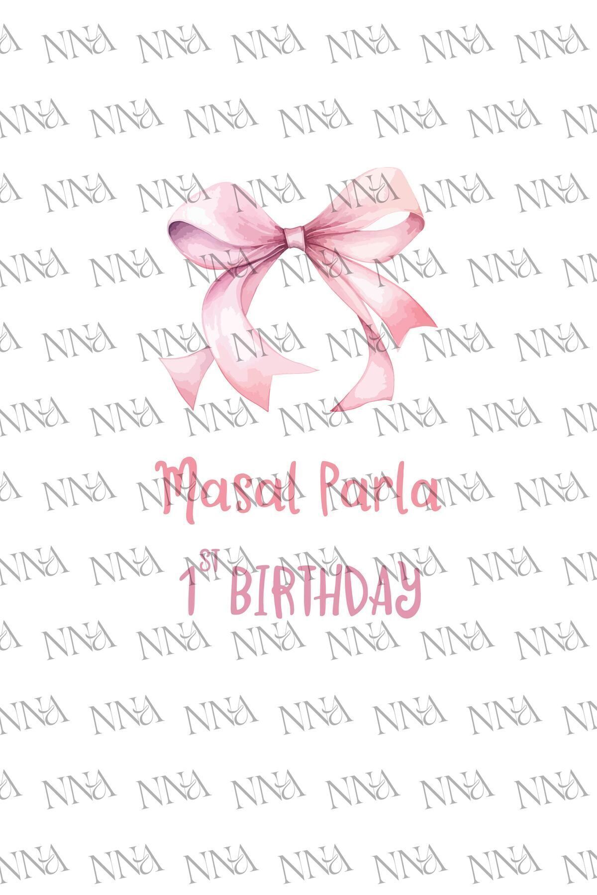 nna tasarım 50 Adet Tek Yön Kişiye Özel Isim Baskılı Doğum Günü Kağıt Çanta/poşet 18x8x24 Cm (BT111-50) fotoğrafı 4 (önizleme)