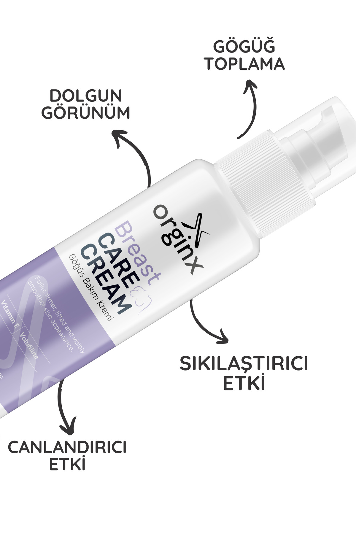 Orginx Volufiline İçeren Göğüs & Kalça Dolgunlaştırıcı, Dikleştirici, Sıkılaştırıcı Bakım Kremi 100 ml fotoğrafı 3 (önizleme)