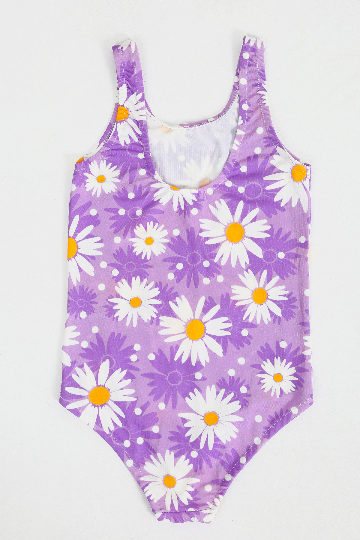 FırsatYeri Beyaz Papatyalı Mor Kız Çocuk Mayo Rahat Esnek Hızlı Kuruyan Bikini Deniz Havuz Plaj Mayosu 2-11 Yaş fotoğrafı 6 (önizleme)