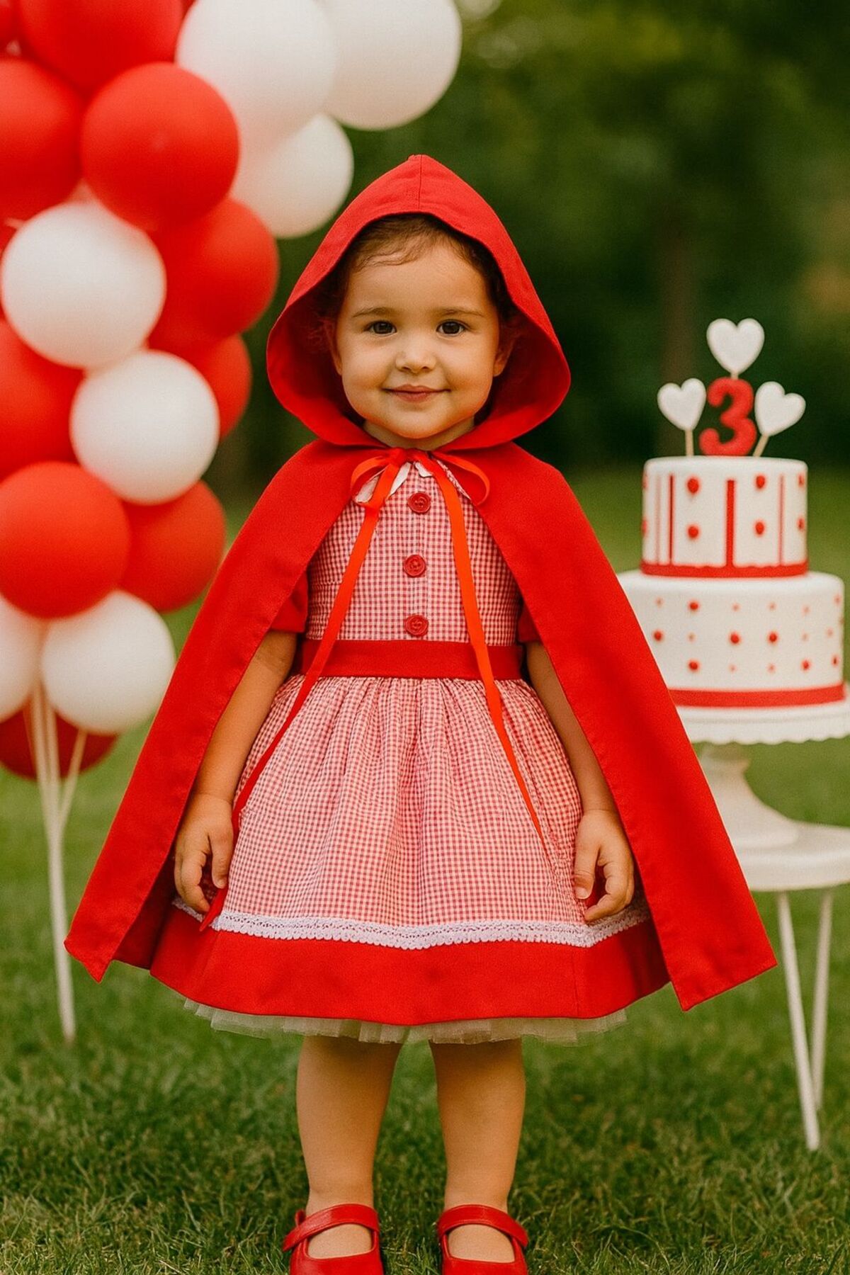 strapless open back dress Girls Red Princess Dress Toddler Birthday Party Dress Baby Girl Fluff –  marryshe main image 0