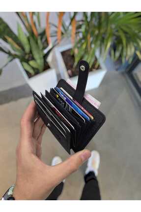 VİSSO 8600 Hakiki Deri Çıtçıtlı Kartlık Akordeon Kimlik Bölmeli Kişiye Özel B...