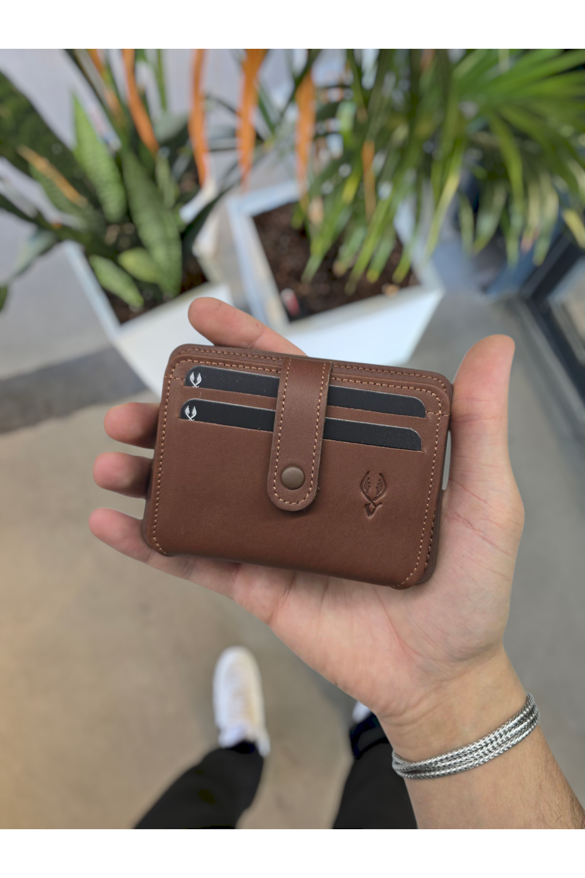 VİSSO  8600 Hakiki Deri Çıtçıtlı Kartlık Kimlik Bölmeli Kişiye Özel Bay Çanta KAHVE NAPA - Görsel 8