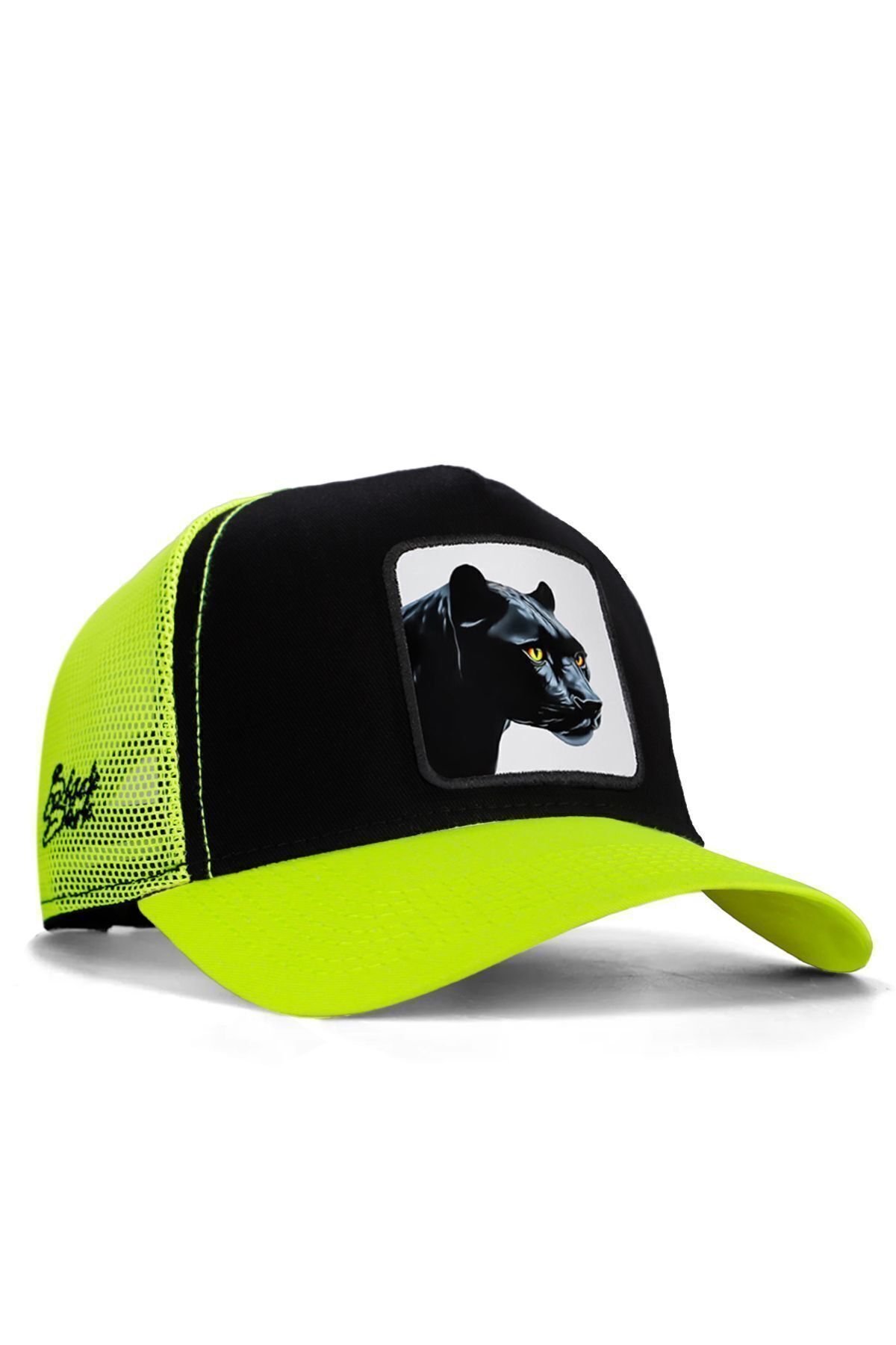 Neon-Black Trucker Hat with Panther Logo