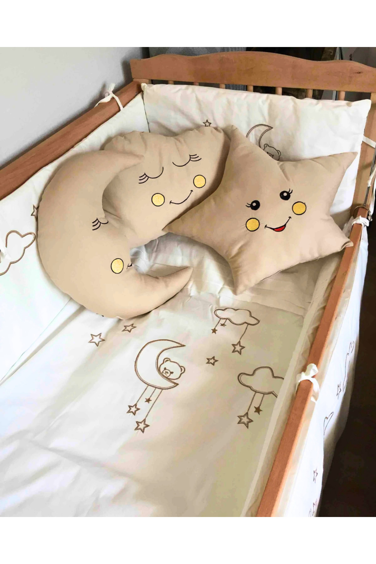Kista Baby Park Yatak Bebek Uyku Seti Nevresim Takımı 70x110 Cloudy Krem fotoğrafı 2 (önizleme)
