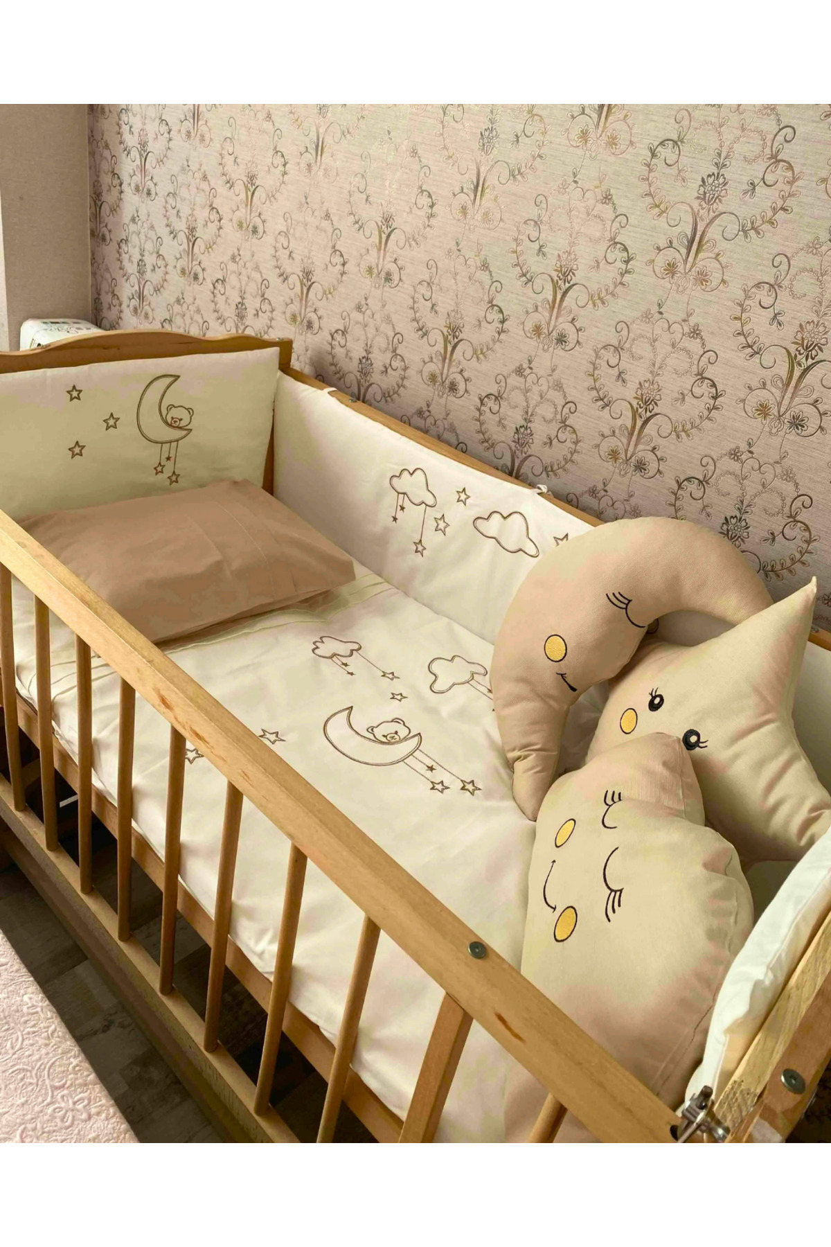 Kista Baby Park Yatak Bebek Uyku Seti Nevresim Takımı 70x110 Cloudy Krem fotoğrafı 3 (önizleme)