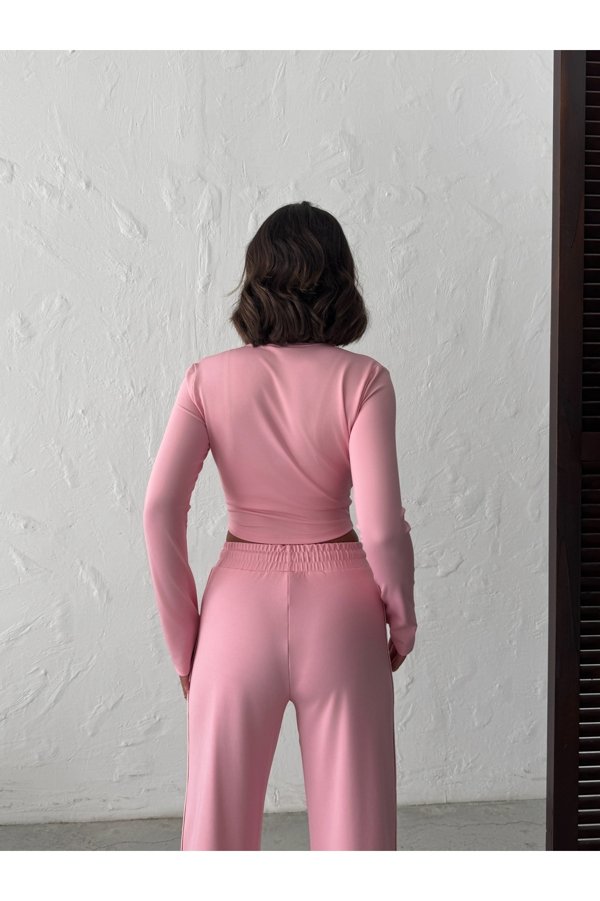 Miss Prova Soft Kumaş Fermuarlı ve Parmak Geçmeli Örme Spor Ceket/Sweatshirt MISSCE7334 görsel 7