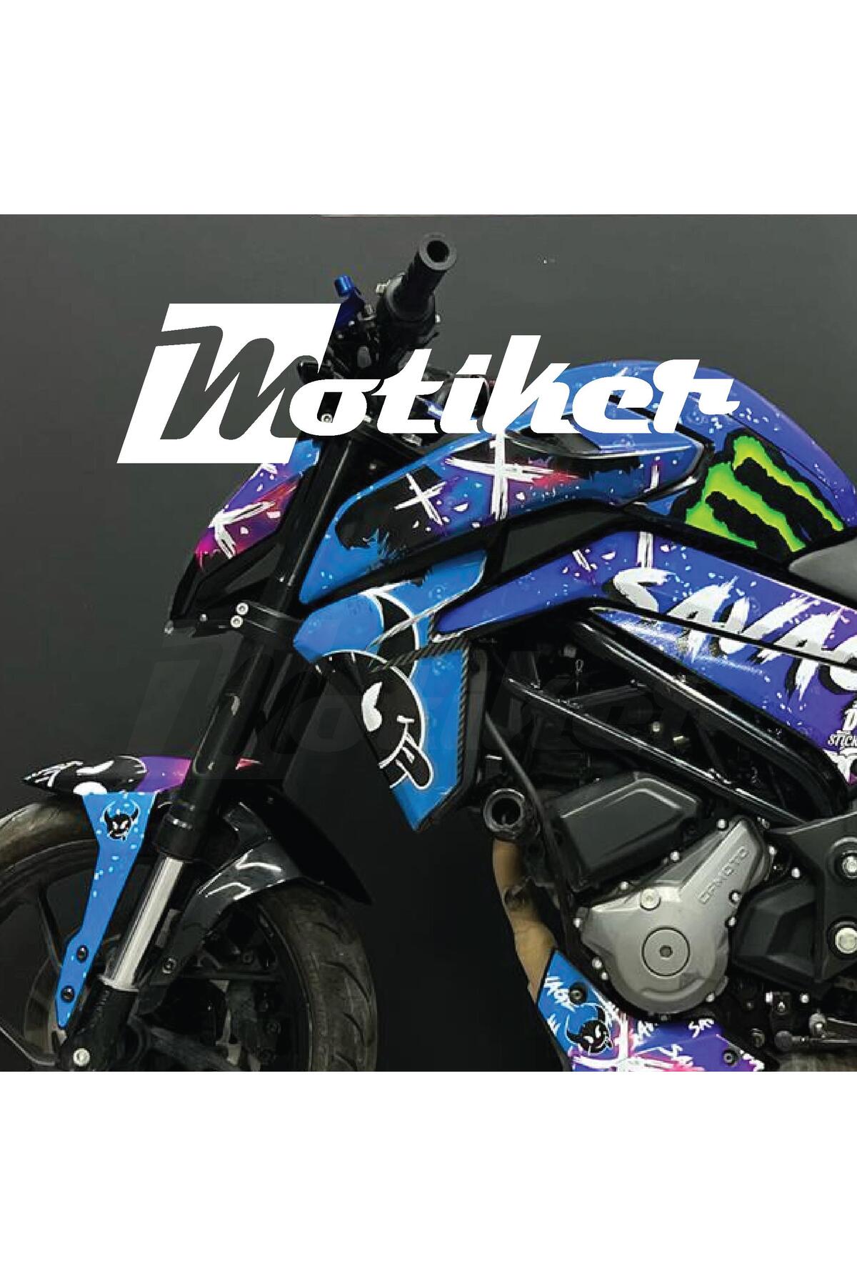 Motiker CF MOTO NK250 Savage HJC Pembe Mavi Parçalı Kaplama