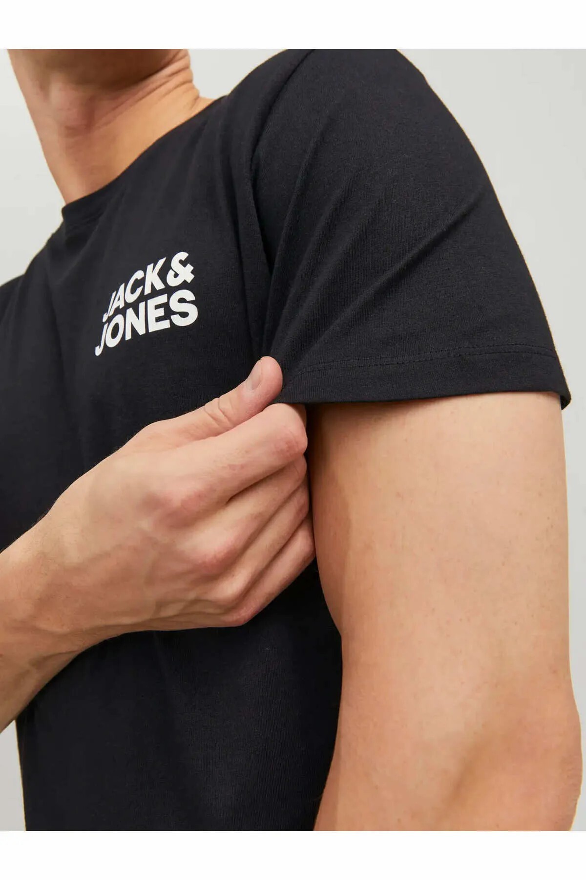 Jack & Jones  Erkek Siyah2 Jjecorp Logo Tee Ss O-neck Noos T-shirt 12151955-Blacksmal - Görsel 7