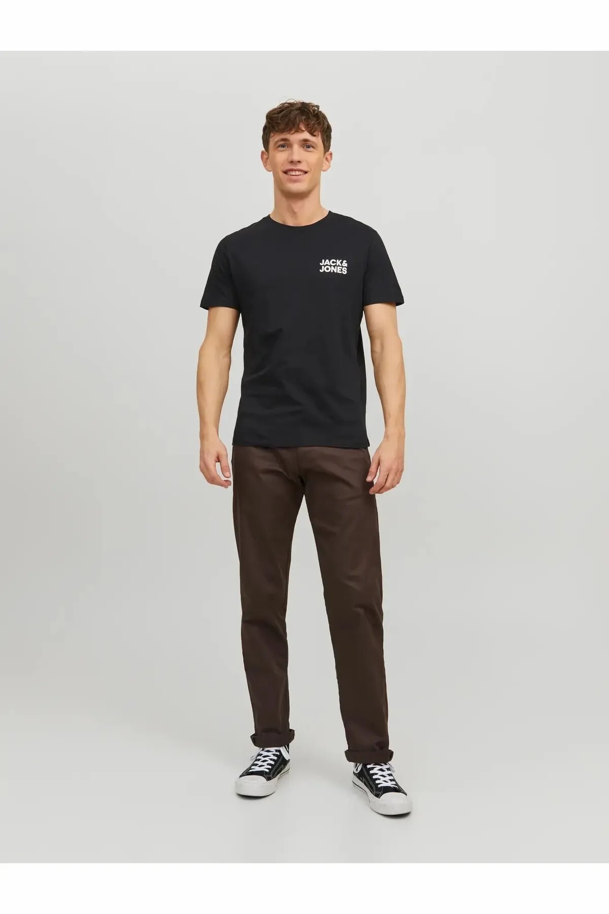 Jack & Jones  Erkek Siyah2 Jjecorp Logo Tee Ss O-neck Noos T-shirt 12151955-Blacksmal - Görsel 5