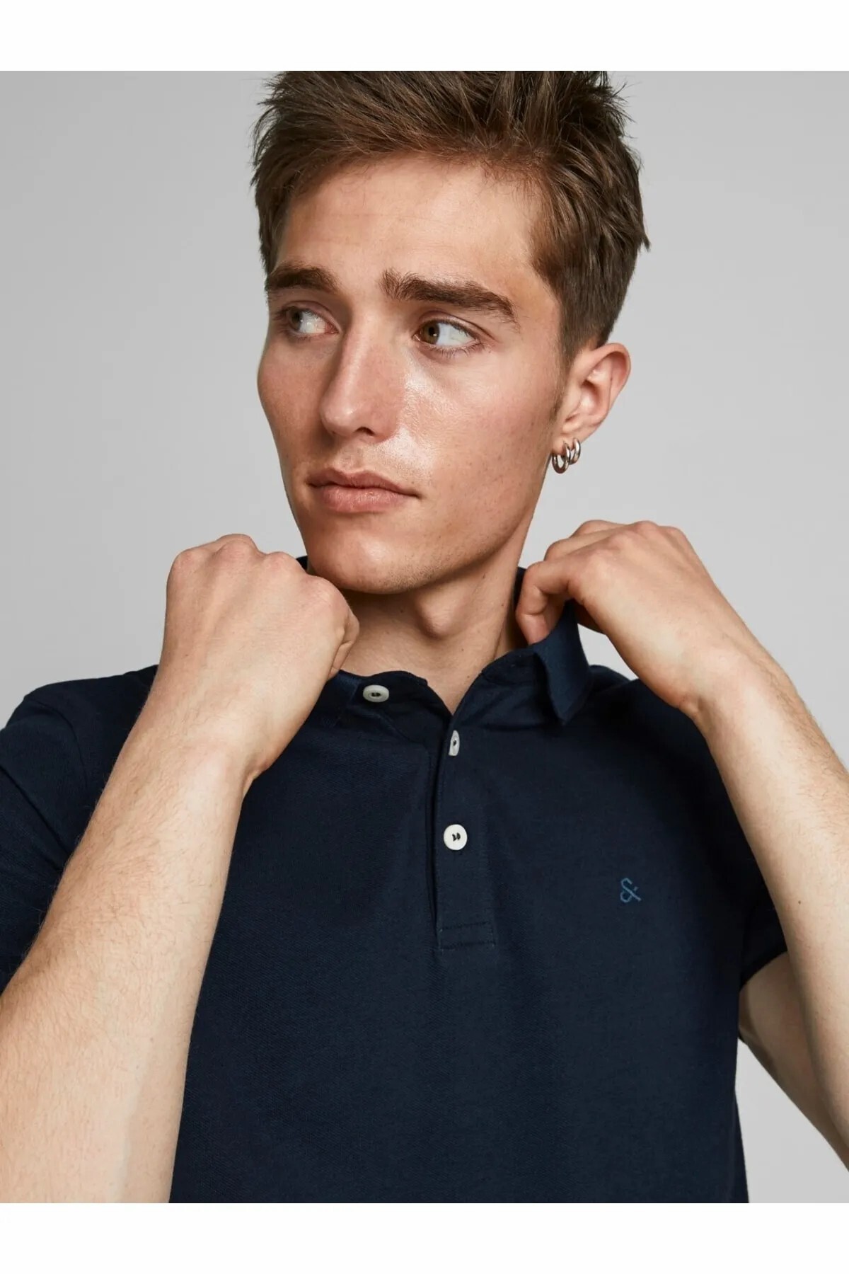جک اند جونز تی شرت یقه پولو Jjepaulos Polo Ss Noos Basic Slim Fit
