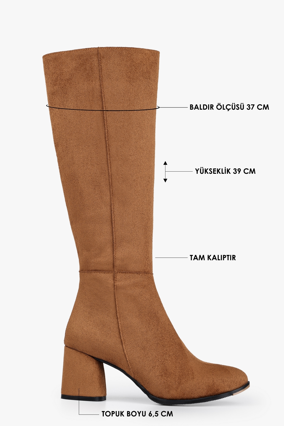 Damenkiella Tan suede boots with heel Tan suede