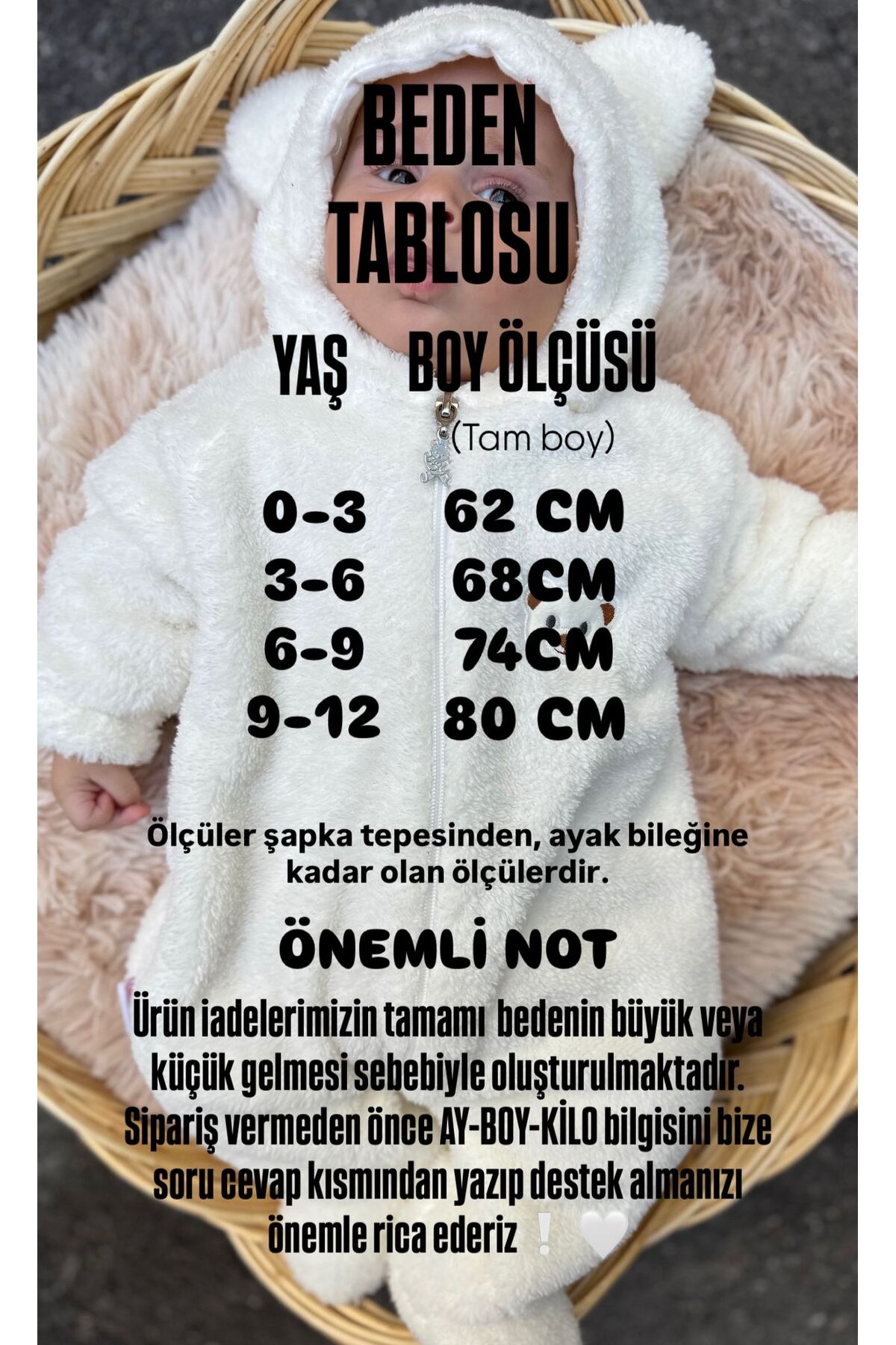 Bebesev Welsoft Peluş Unisex Fermuarlı Kışlık Bebek Uyku Tulumu Bebek Tulumu Çocuk Tulumu Çocuk Kostümü fotoğrafı 2 (önizleme)
