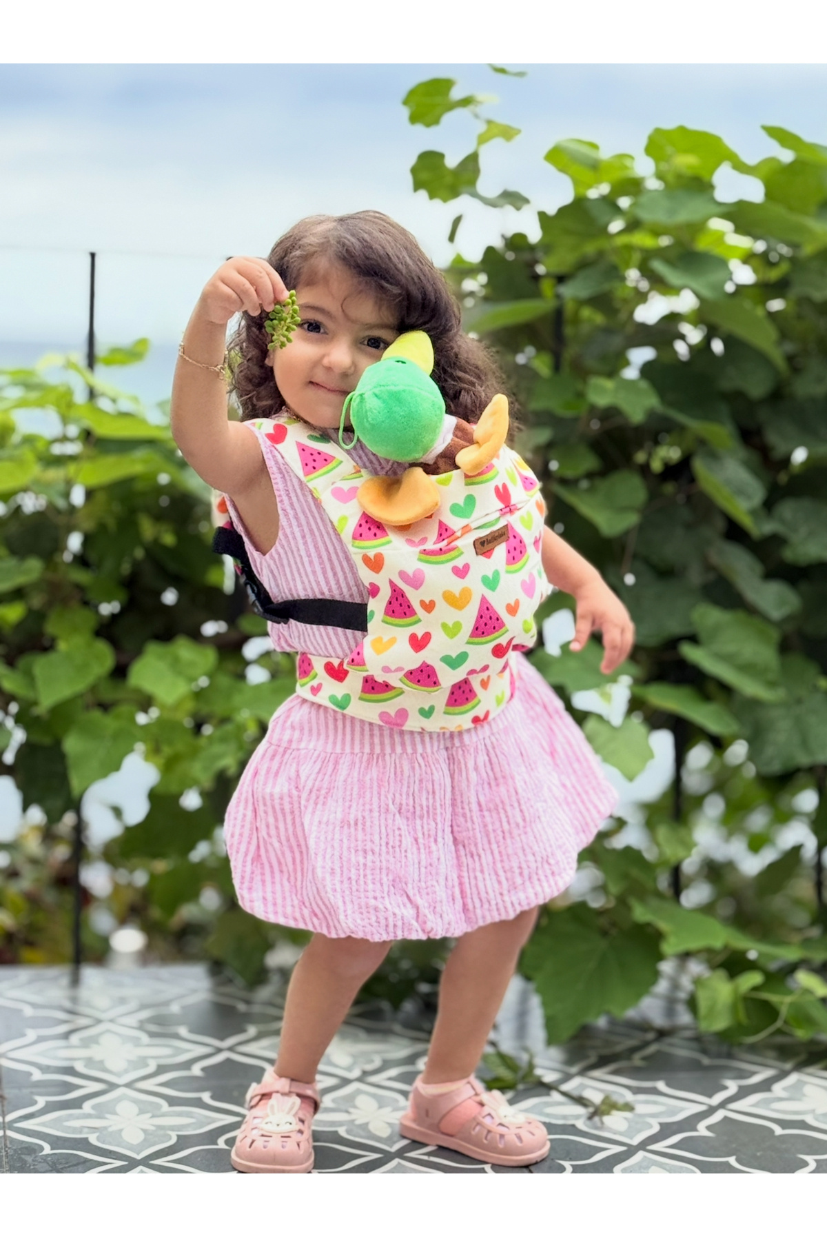 BUTİKPLAKA Mini Kanguru/oyuncak Bebek Kangurusu/kız Çocuk Ana Kucağı/karpuz  Desen