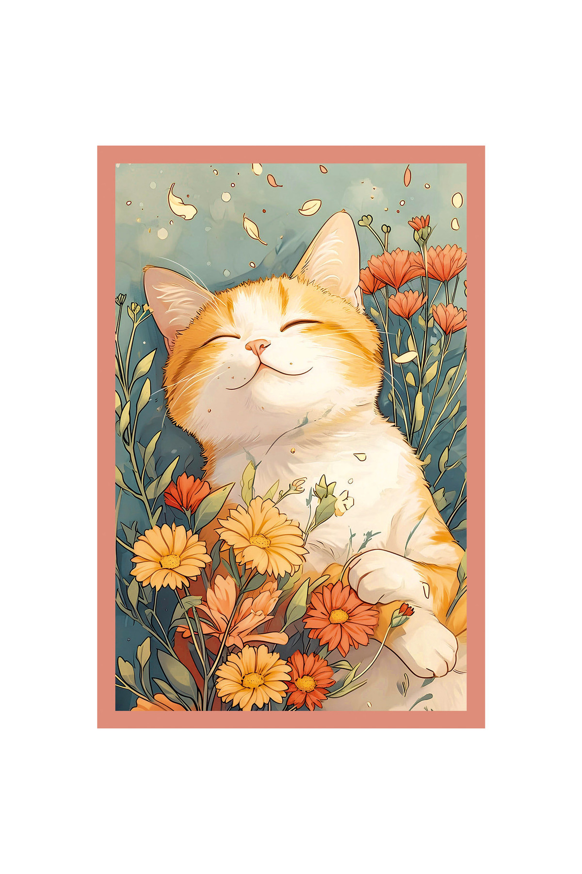 Hi Kami Sevimli Kedi Çizimli Dekoratif Kartpostallar ve Hediye Not Kartları | 10 x 15 cm