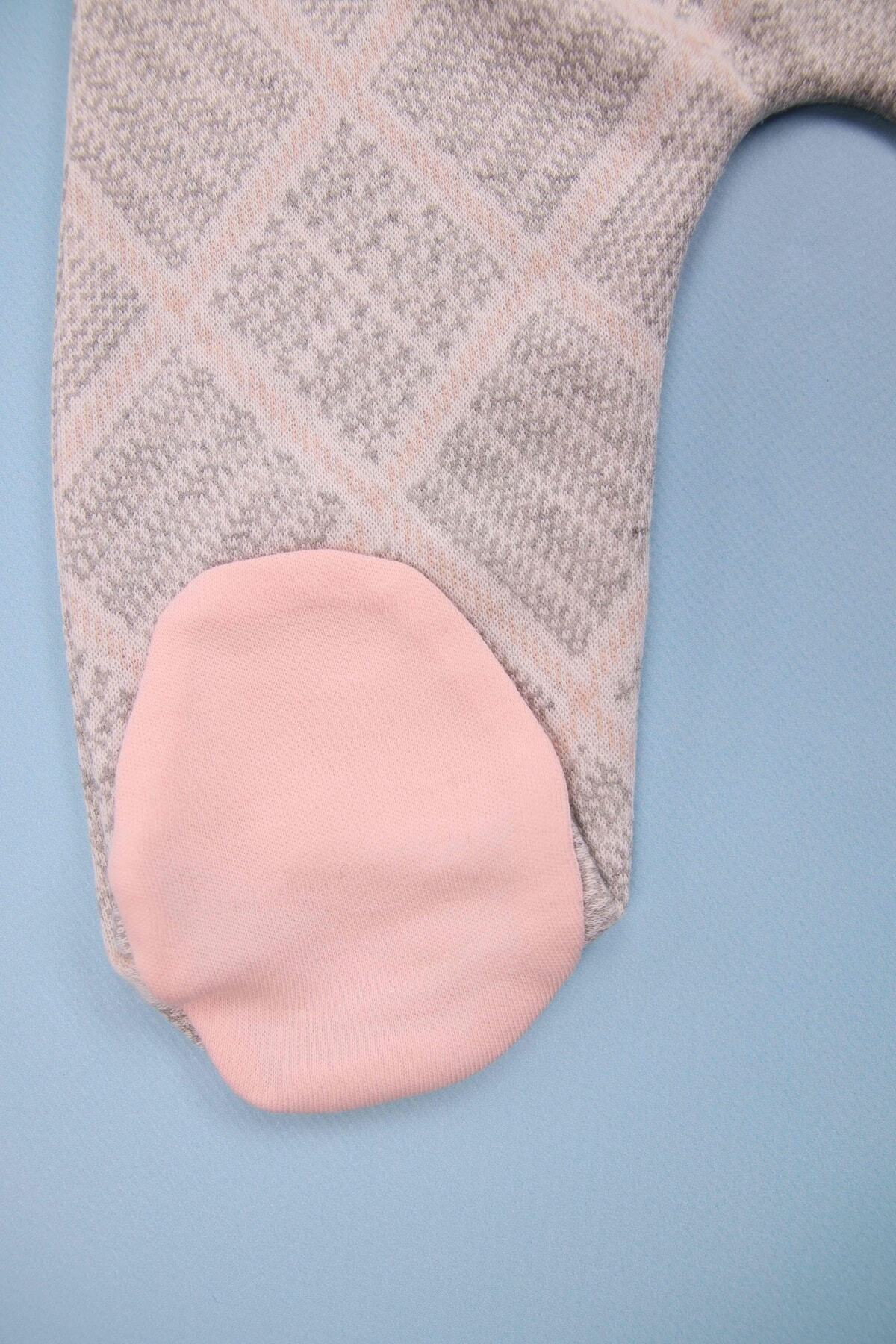 Babyim Peluş Tavşan Kulaklı Papatya Nakışlı Pembe 5'li Kız Yenidoğan Takım fotoğrafı 7 (önizleme)