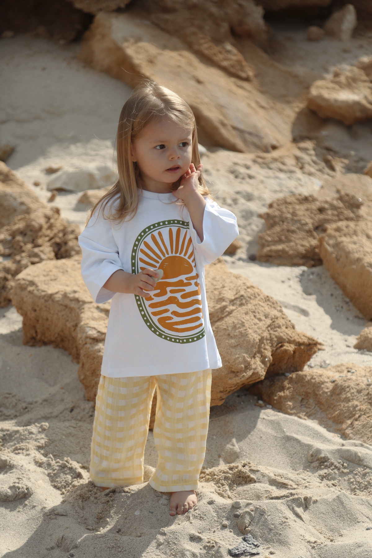 DoDo'S Baby Sarı Beyaz Ekose Desenli Kız,Erkek Müslin Bebek,Çocuk Pantolonu – Yumuşak Kumaş, Rahat Kalıp fotoğrafı 6 (önizleme)