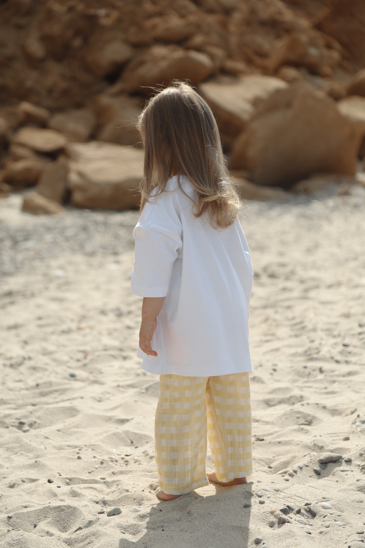 DoDo'S Baby Sarı Beyaz Ekose Desenli Kız,Erkek Müslin Bebek,Çocuk Pantolonu – Yumuşak Kumaş, Rahat Kalıp fotoğrafı 7 (önizleme)