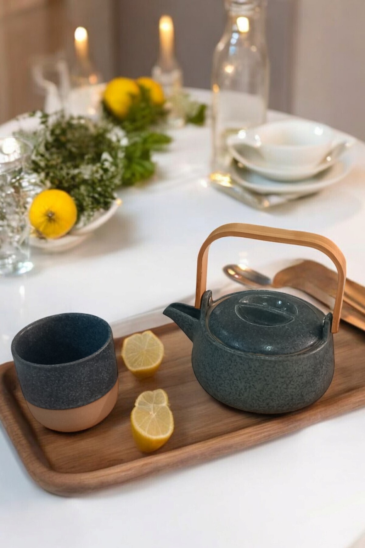 Limboda Bonna Artizan Bambu Kulplu Demlik Teapot 410ML