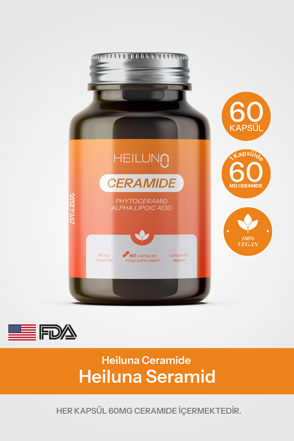Heiluna Ceramide | 60 Kapsül | Vegan