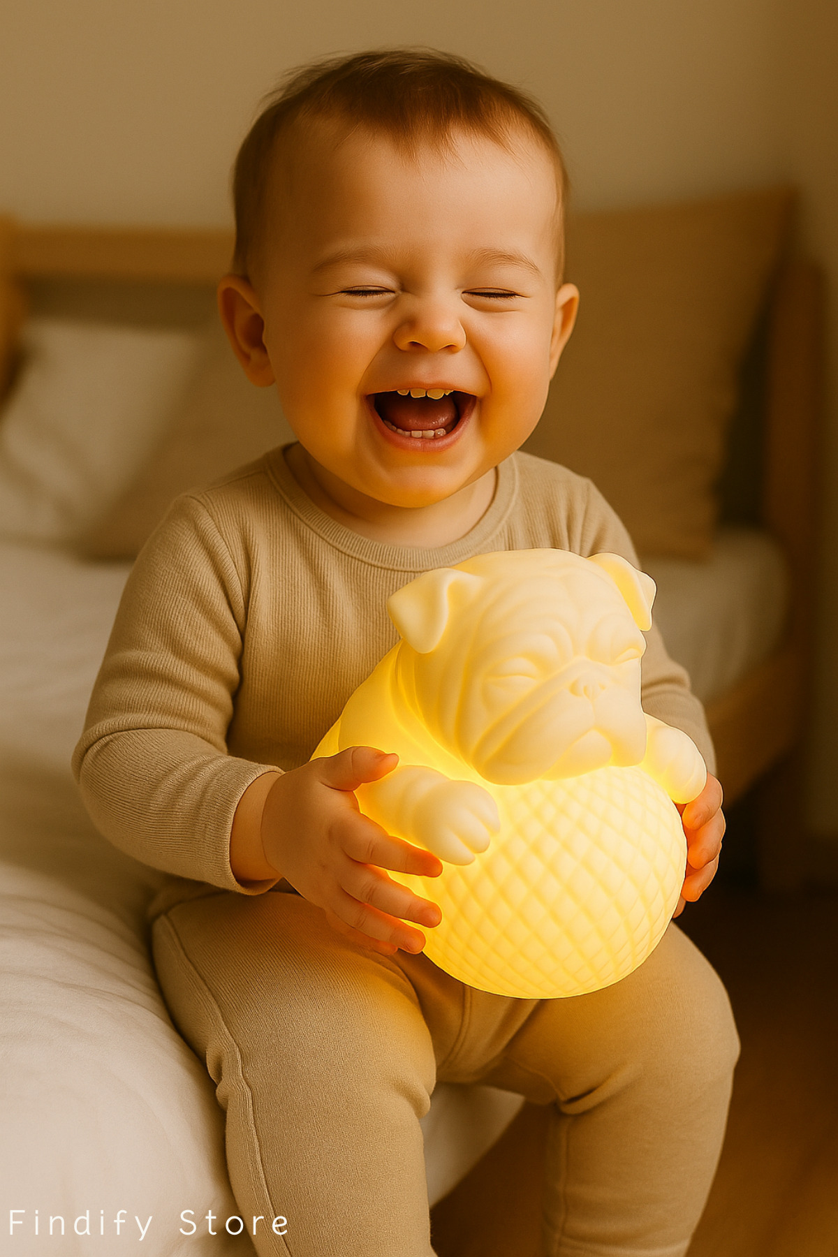 Findify Store Çocuk Bebek Odası 3D Gece Lambası Bulldog LED Işıklı Pilli ve Kablosuz Sevimli Figürlü 18 x 18 cm fotoğrafı 5 (önizleme)