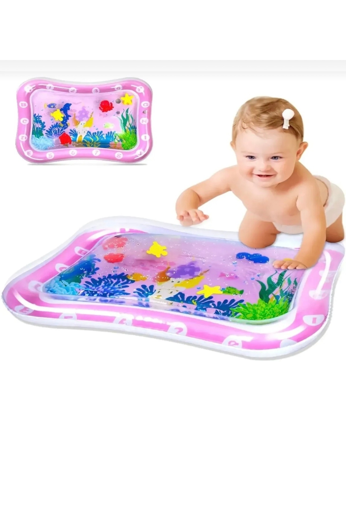 Otantik Home Su Oyun Matı mavi Şişme Mat & Yastık