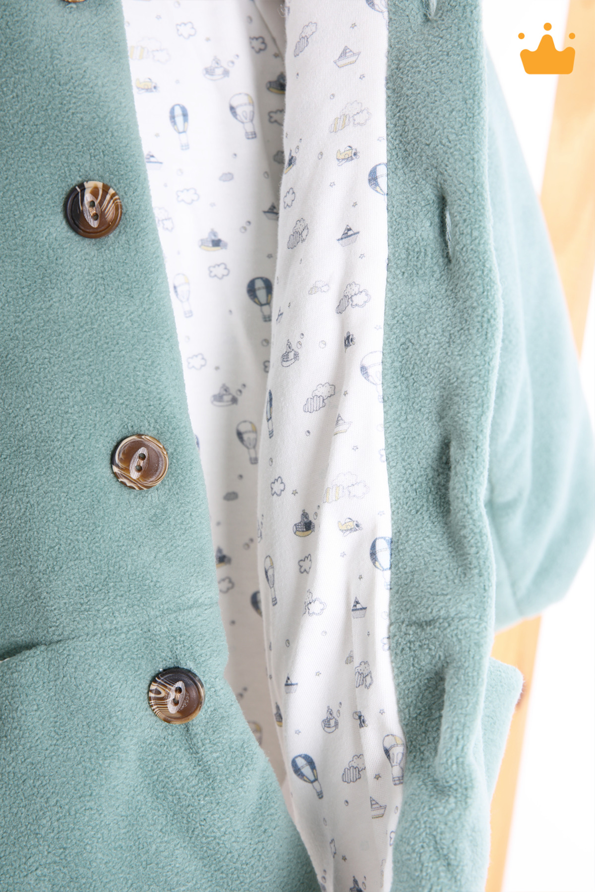 Babydola 0-2 Yaş 2.5 Tog Pamuk Astarlı Polar Kapşonlu Erkek Bebek Çocuk Kaban Mint 12522 fotoğrafı 4 (önizleme)