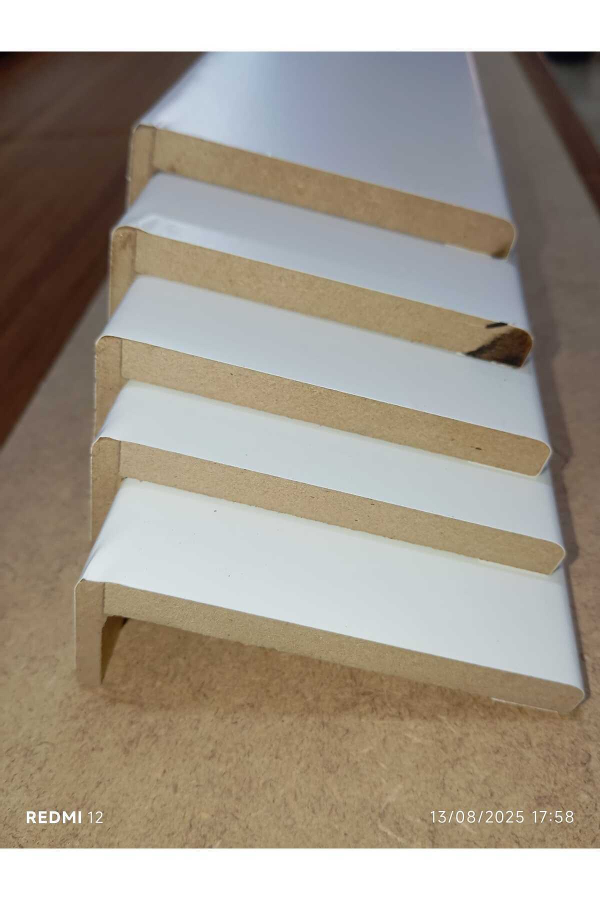 Çınar Kasa Pervaz İç Oda Kapı Pervazı Beyaz 5 Adet (1 Kapı için) L geçmeli PVC sarma 220*8cm