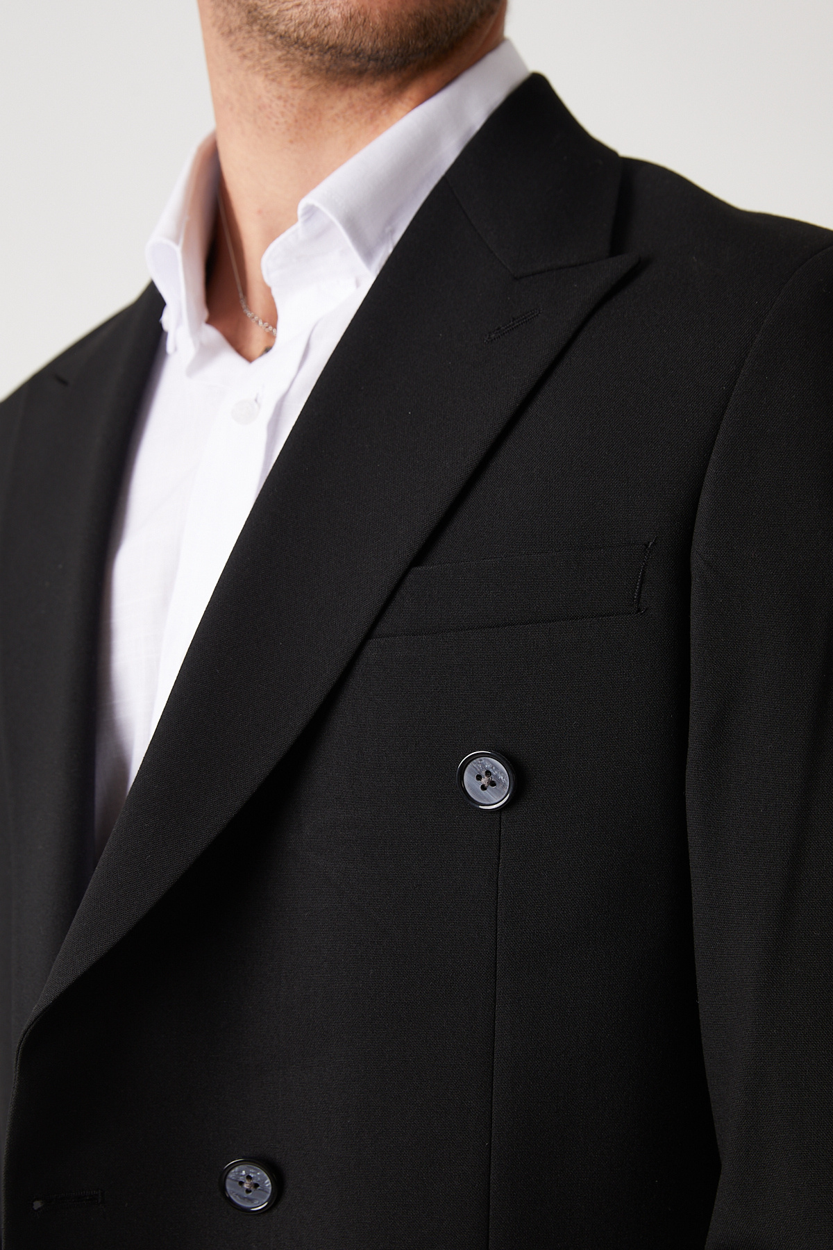 wodelli  Erkek Siyah Kruvaze Takım Elbise – Regular Pamuklu Hafif Kumaş - Görsel 7