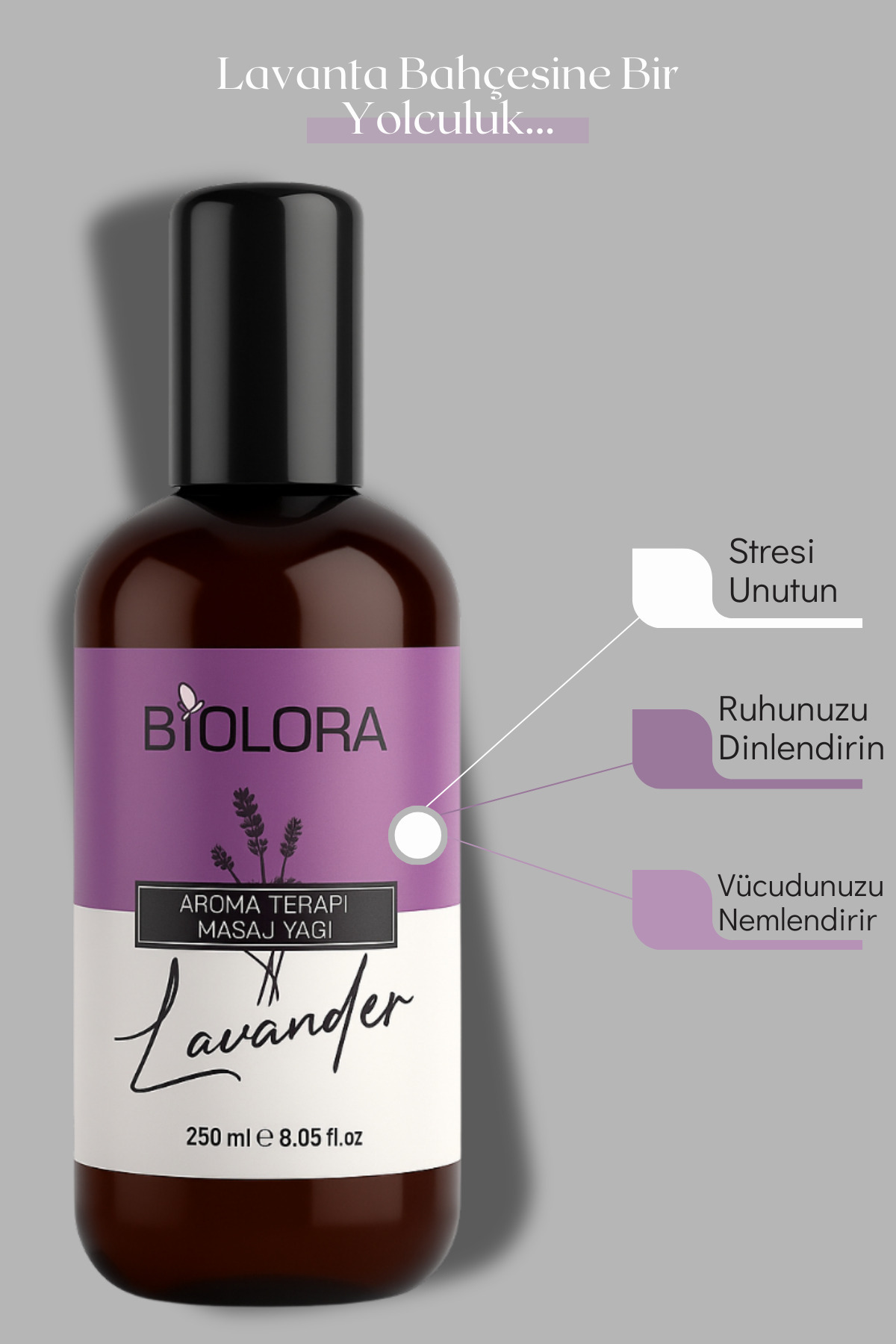 Biolora Lavanta Aromaterapi Vücut Masaj & Spa Yağı 250ml.