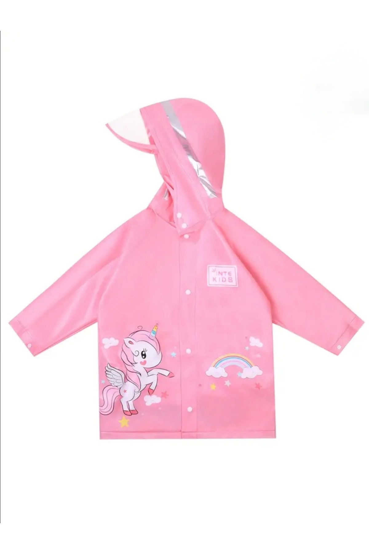 seyuse Çocuk Yağmurluk Pembe Unicorn  Su Geçirmez Çocuk Yağmurluğu fotoğrafı 5 (önizleme)