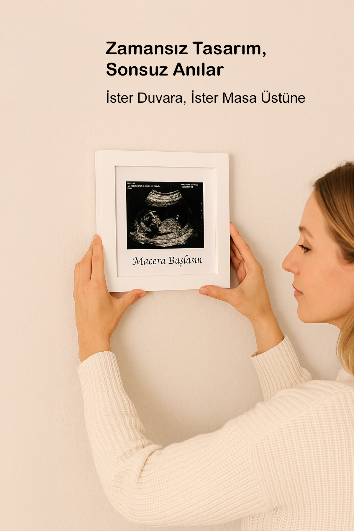 Moky Design Bebek Ultrason Fotoğraf Anı Çerçevesi, Yenidoğan İlk Fotoğrafım Resim Hatırası, Baby Shower Hediyesi fotoğrafı 6 (önizleme)