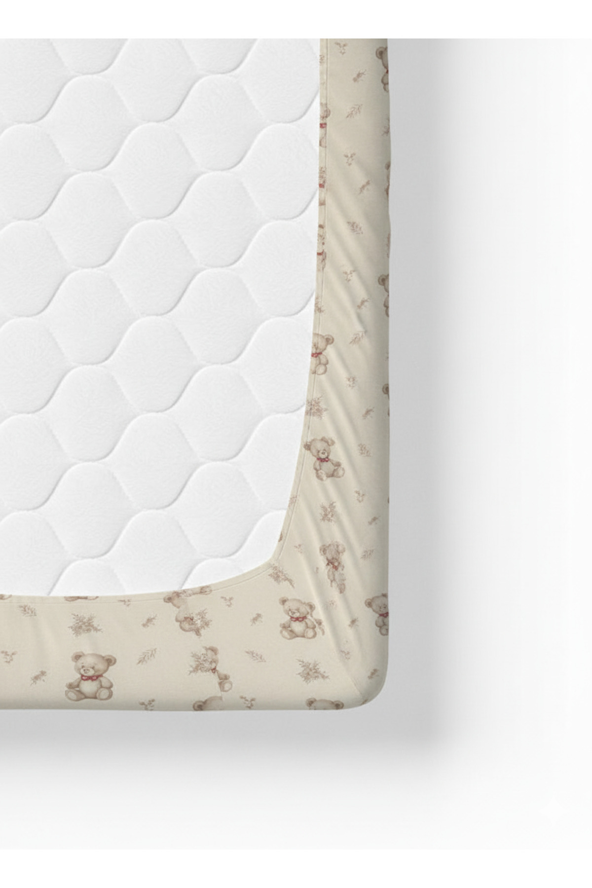 pistore %100 Pamuk Ranforce Lastikli Çarşaf Seti - Ayıcık Desenli Park Yatak 70x120 35x45 fotoğrafı 2 (önizleme)