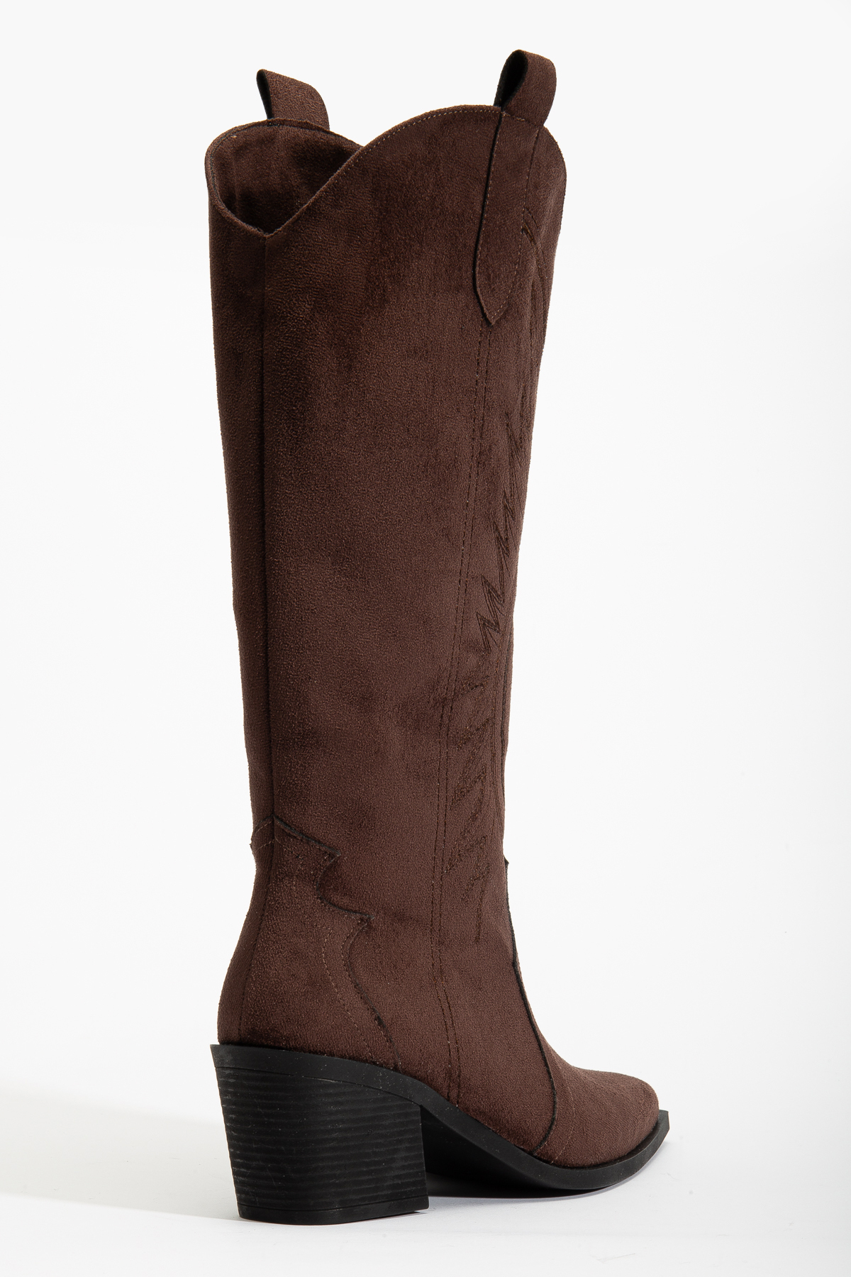 DENORA  Kahve Mat Süet Western Kovboy Nakışlı Çizme - Görsel 5