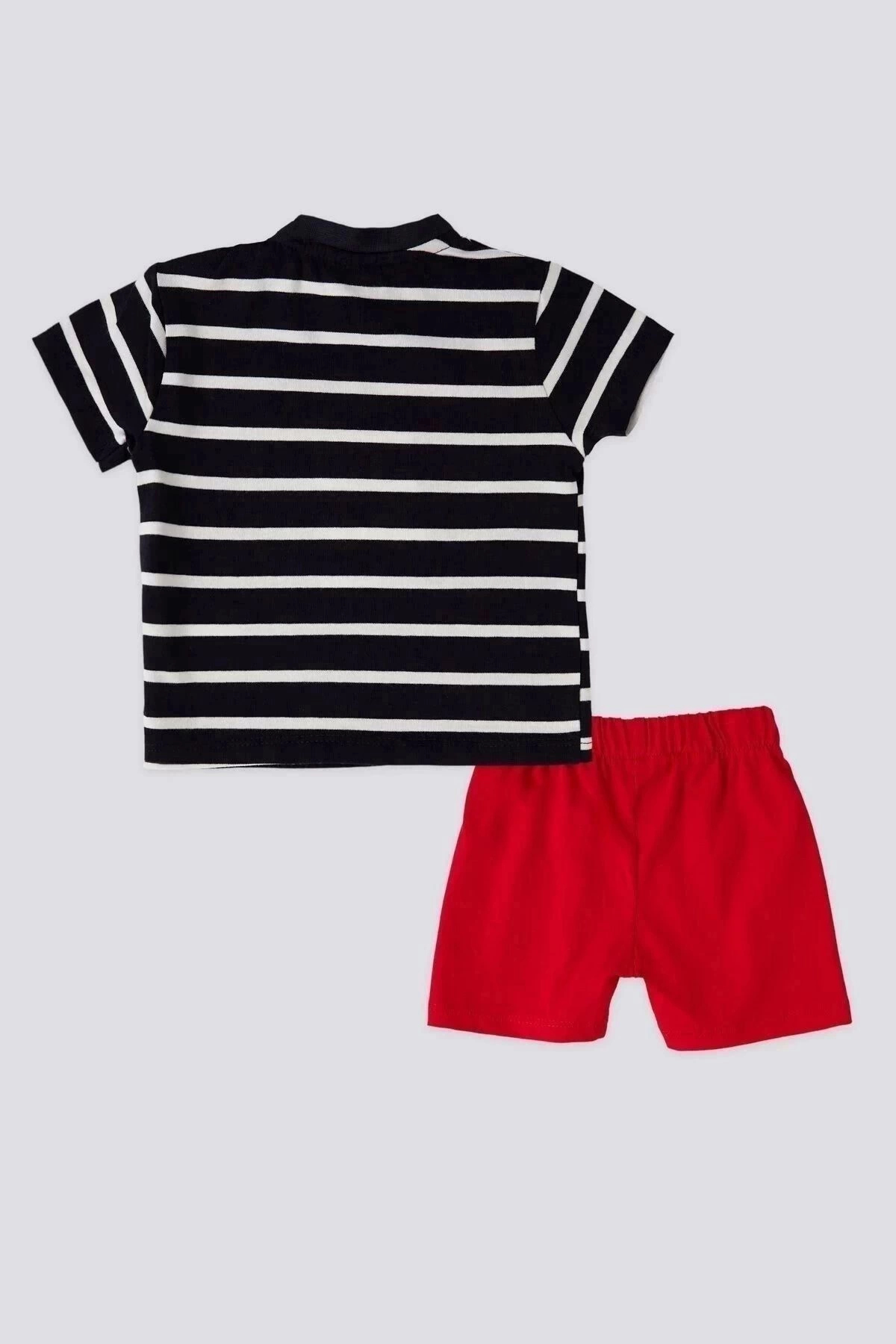 U.S. Polo Assn. Lisanslı Snap Kırmızı Erkek Bebek Takımı fotoğrafı 3 (önizleme)