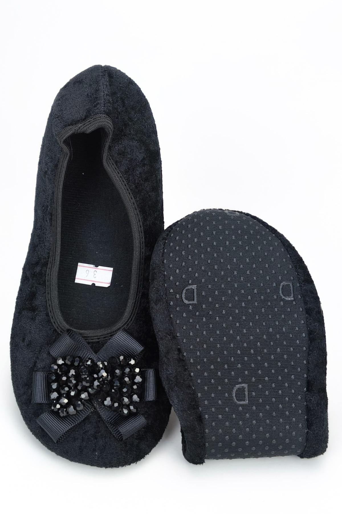 CEYDA SHOES Süslü Kadife Ev,hac, Umre Babeti, Hediye, Günlük Babet,tüylü Babet, Panduf, Patik, Gösteri Pisi Pisi görsel 6