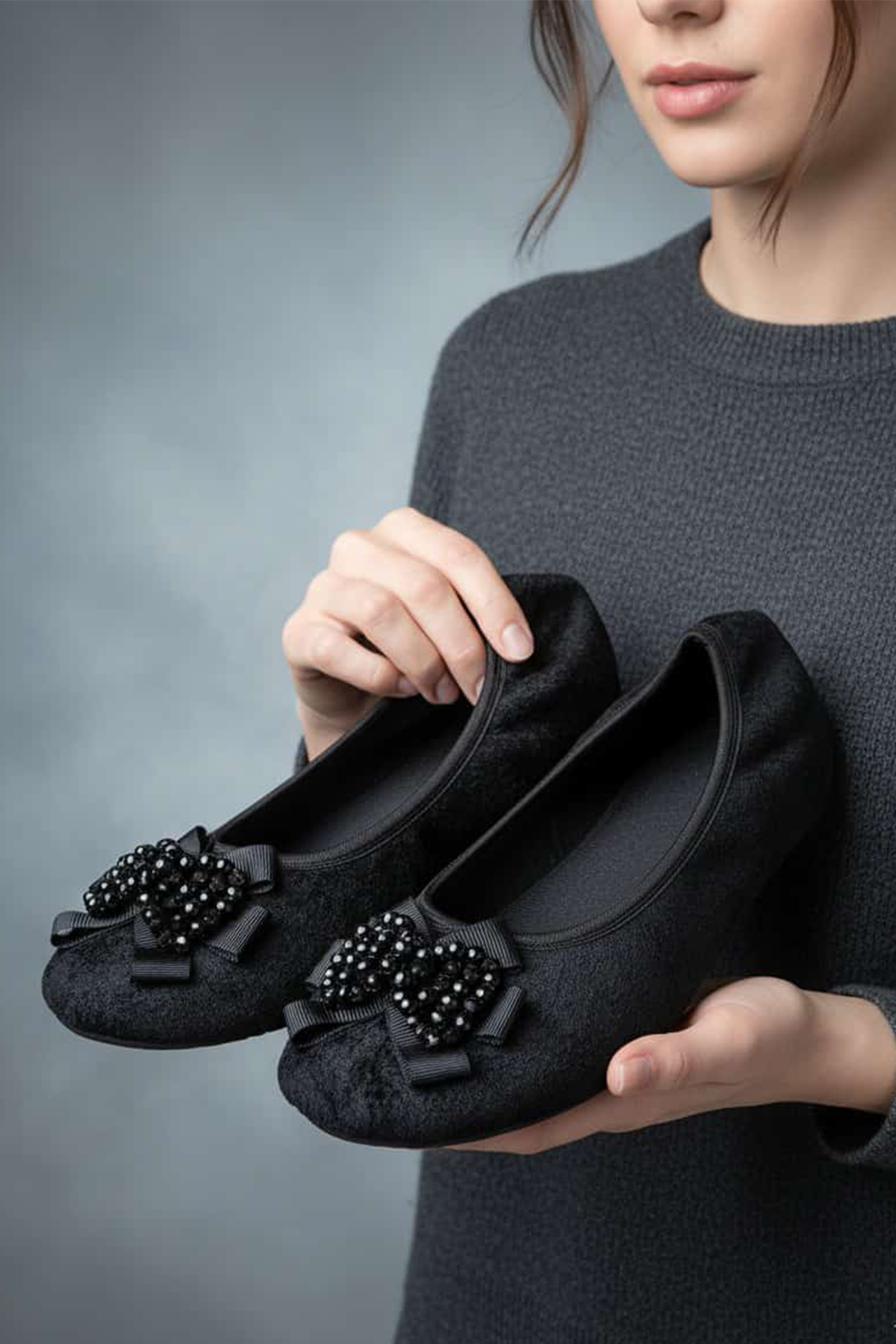 CEYDA SHOES Süslü Kadife Ev,hac, Umre Babeti, Hediye, Günlük Babet,tüylü Babet, Panduf, Patik, Gösteri Pisi Pisi