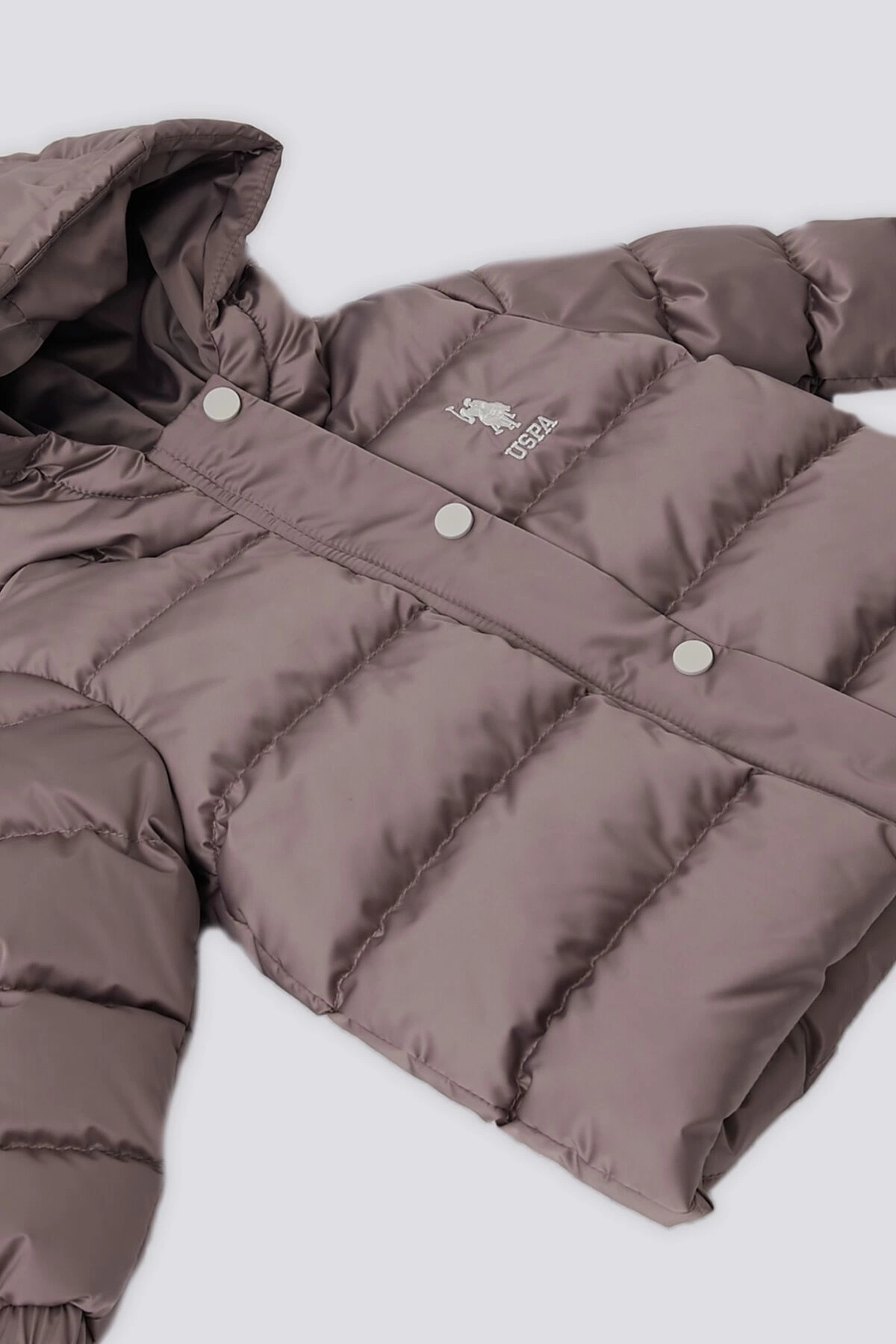 U.S. Polo Assn. U.S. Polo Assn Gül Kurusu Fermuarlı Çıtçıt Detay İçi Polar Bebek Mont fotoğrafı 2 (önizleme)