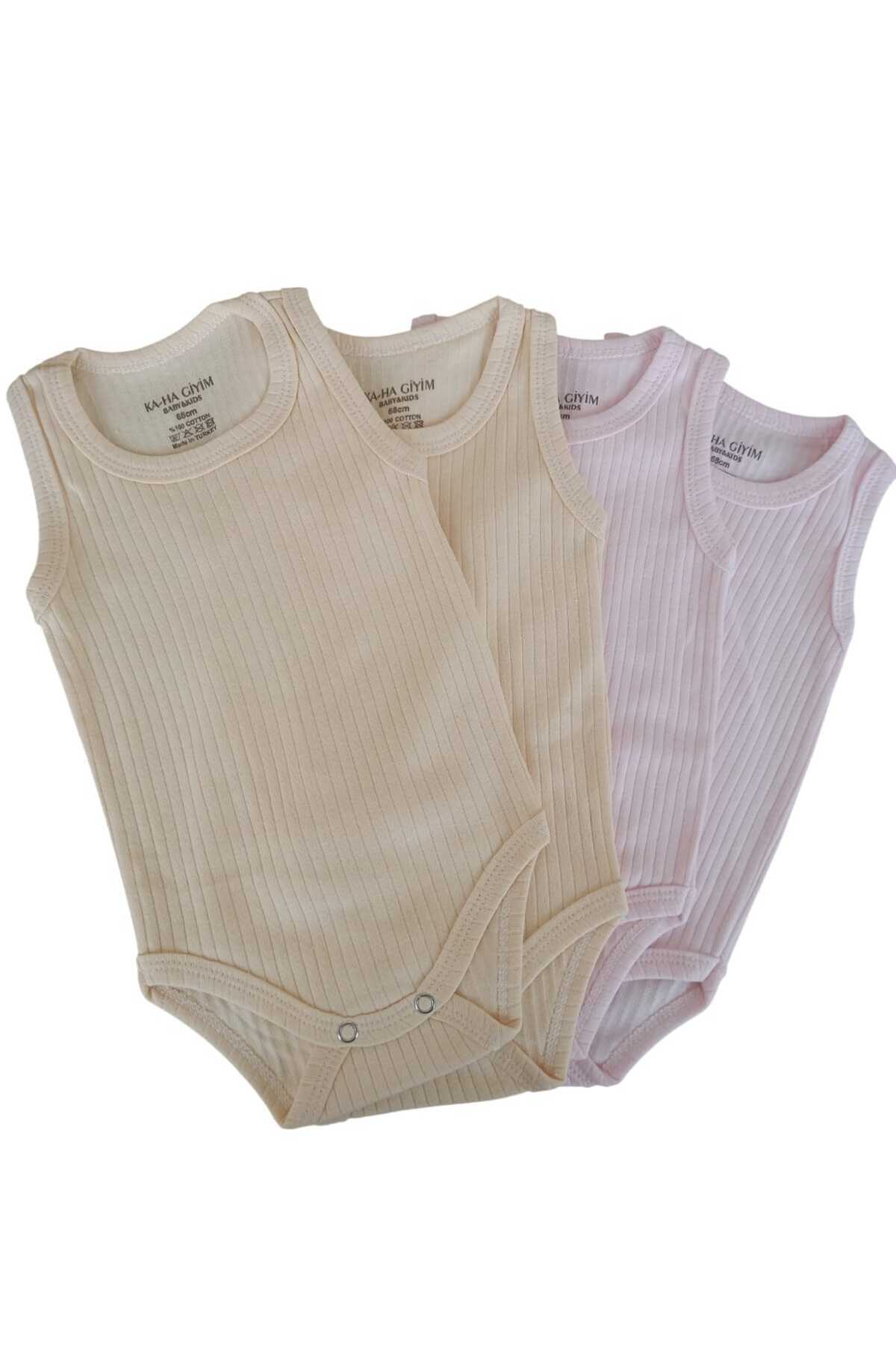 KA-HA Giyim %100 Pamuklu 4'lü Çıtçıtlı Bebek Body Zıbın / Pamuklu Bebek Atlet / Bebek Çıtçıtlı Badi / Organik fotoğrafı 2 (önizleme)