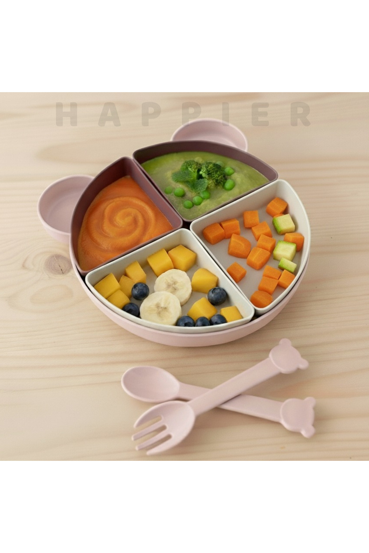 happier Bebek Mama Tabağı Seti- 7 parça fotoğrafı 2 (önizleme)
