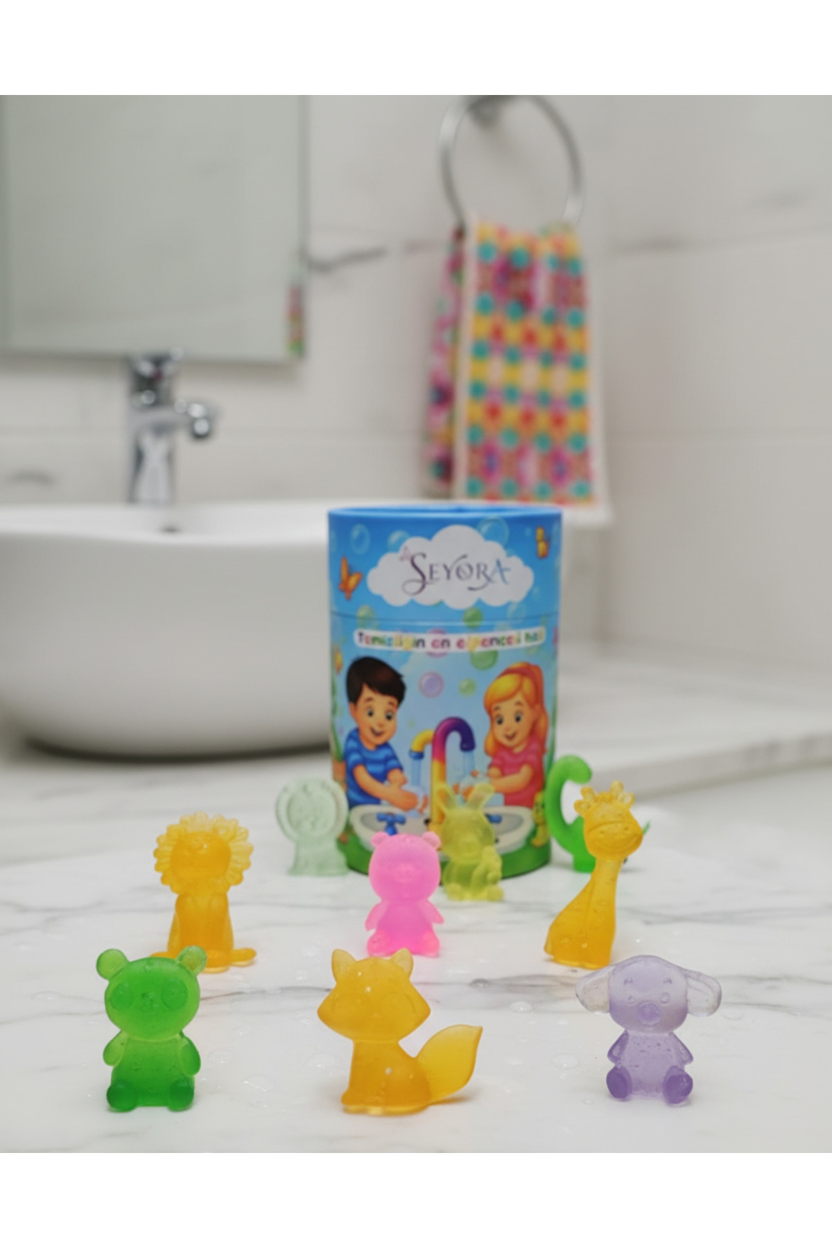 seyora Çocuklar İçin Minik Hayvan Figürlü El Yıkama Sabunu Çilek Kokulu 20 adet fotoğrafı 2 (önizleme)