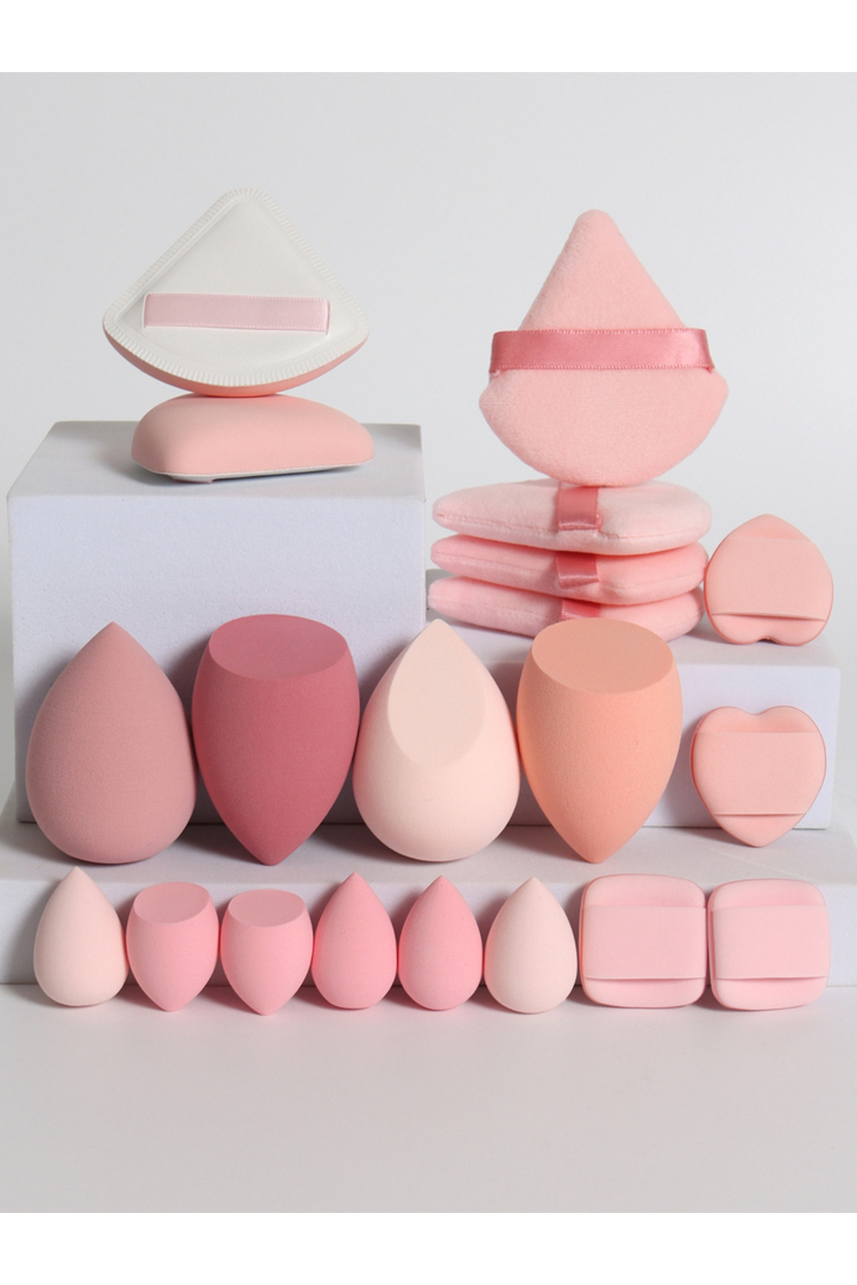 Choice6 C 20 Pcs Pink Makeup Sponge and Makeup Puff Set Suitable for Face Cre...