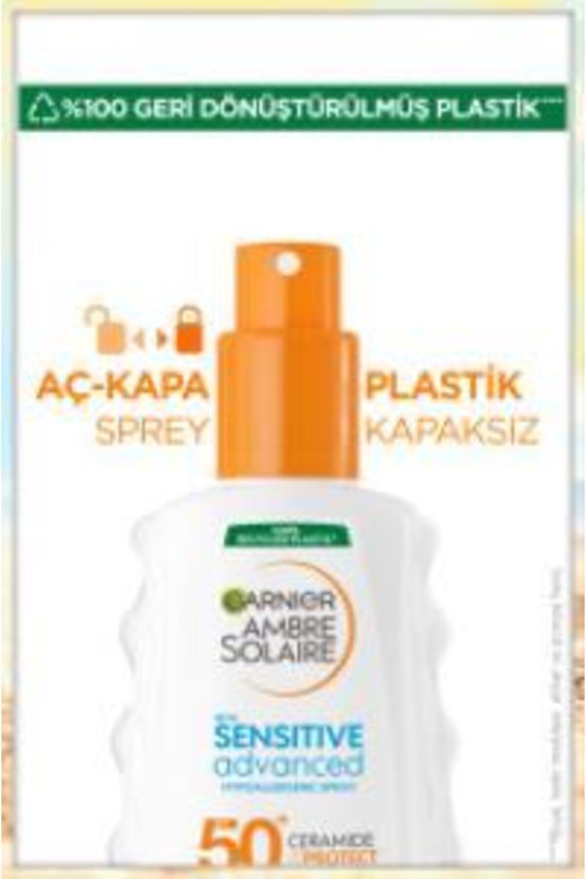 اسپری ضدآفتاب گارنیر سنسیتیو ادونسد برای پوست‌های حساس SPF50 حجم 150 میلی‌لیتر