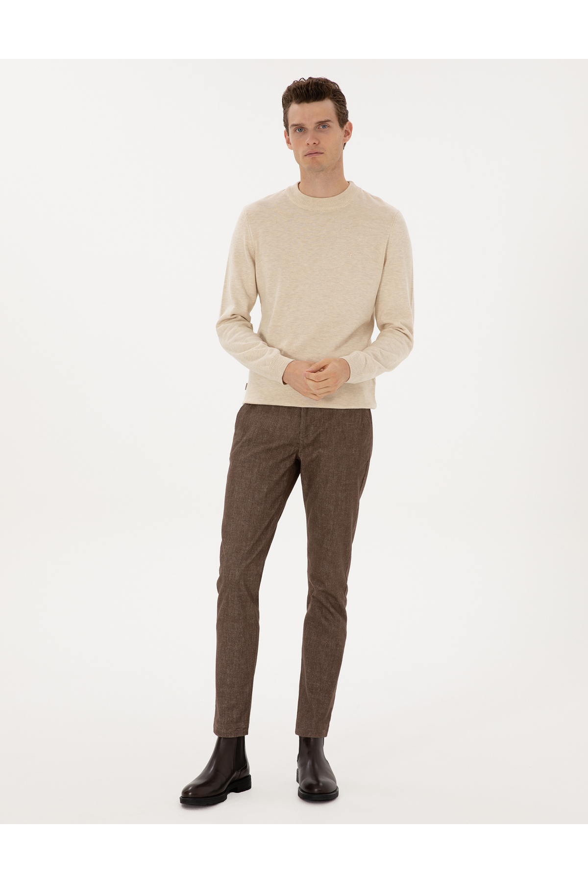 پیر کاردین Mink Slim Fit Elastic Waist شلوار بوم 50309952-VR052
