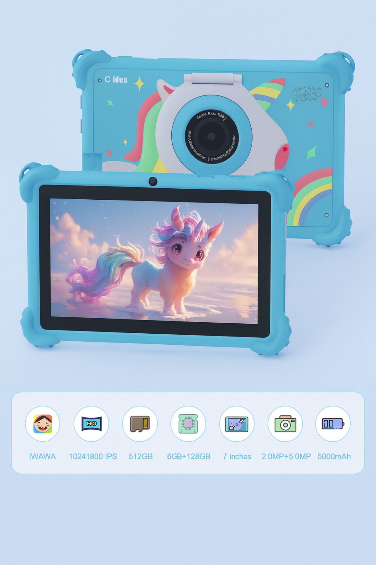 CIDEA-C idea CM88 Kids Tablet | 7" Display | Wi-Fi & Bluetooth | Built-in Stand | Shockproof Edges 2
