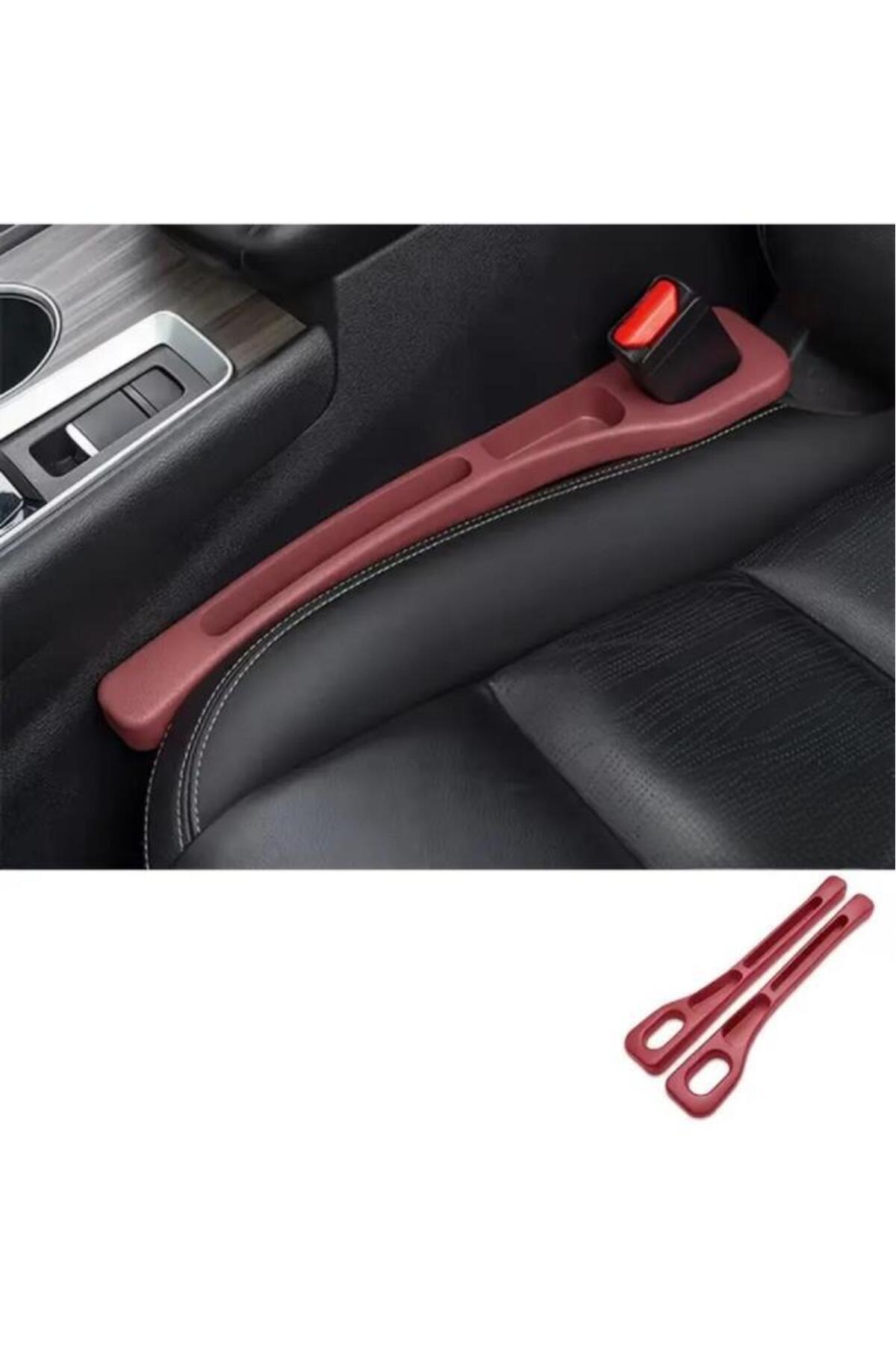 Nirnisa Bordo 2 Adet Araç Oto Koltuk Arası Boşluk Doldurma Pedi Cüzdan Para Düşme Önleyici Telefon Tutucu